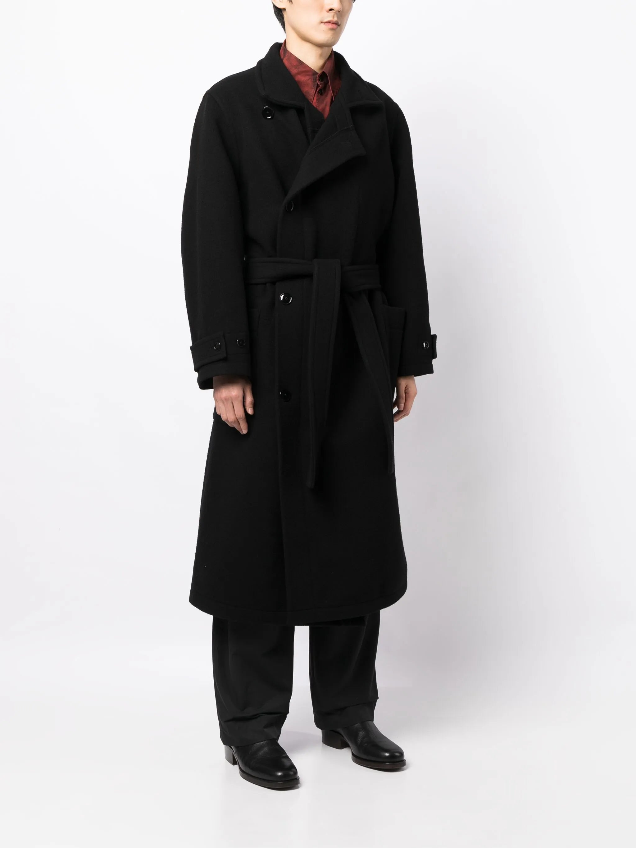 belted double-breasted coat