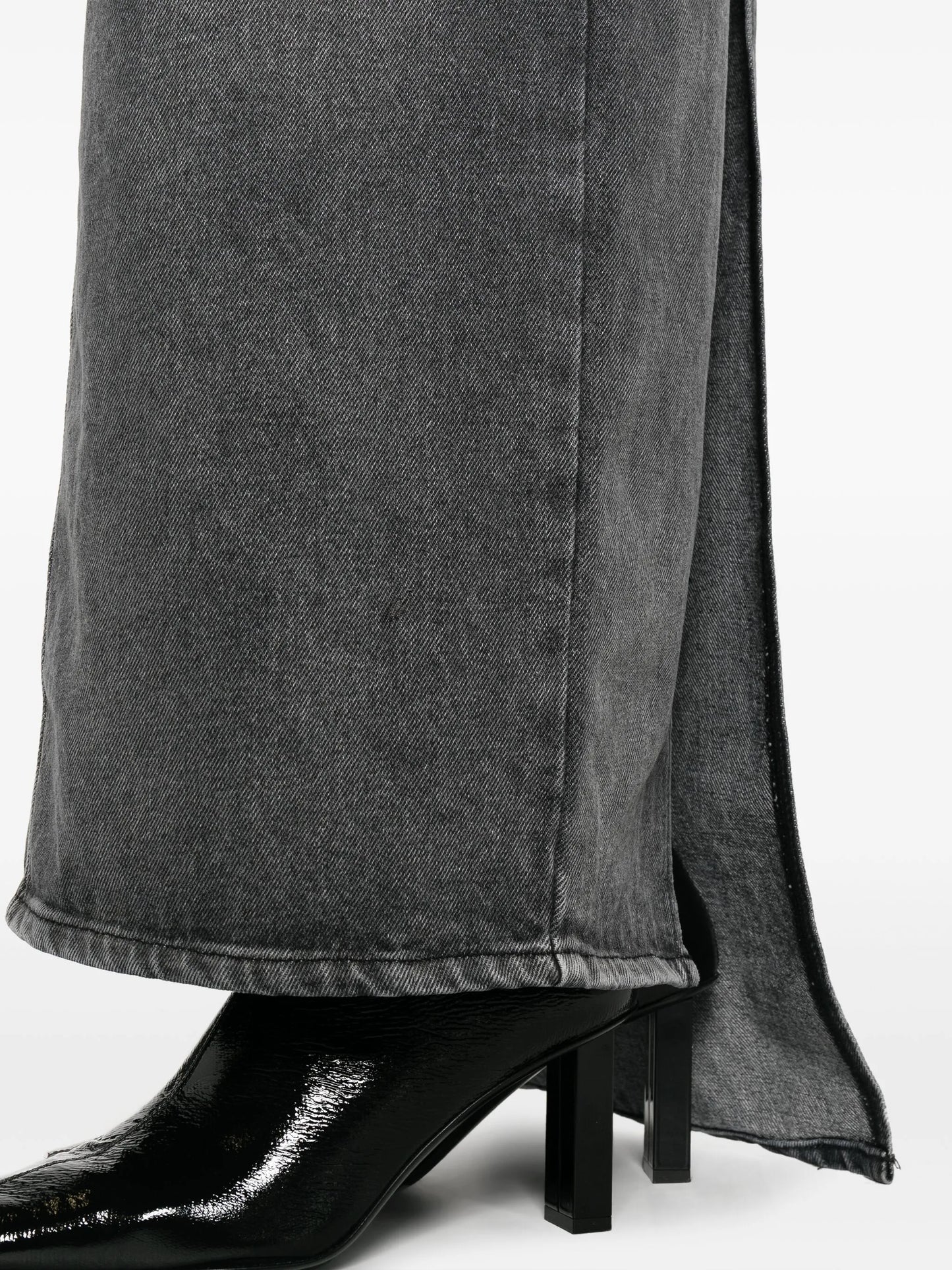 Heritage cut-out stonewashed denim skirt