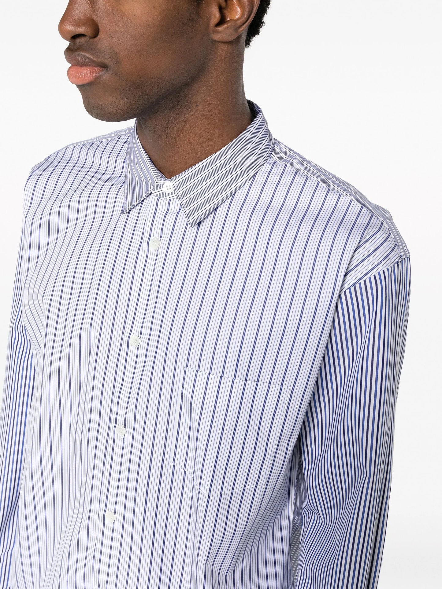 striped long-sleeve cotton shirt