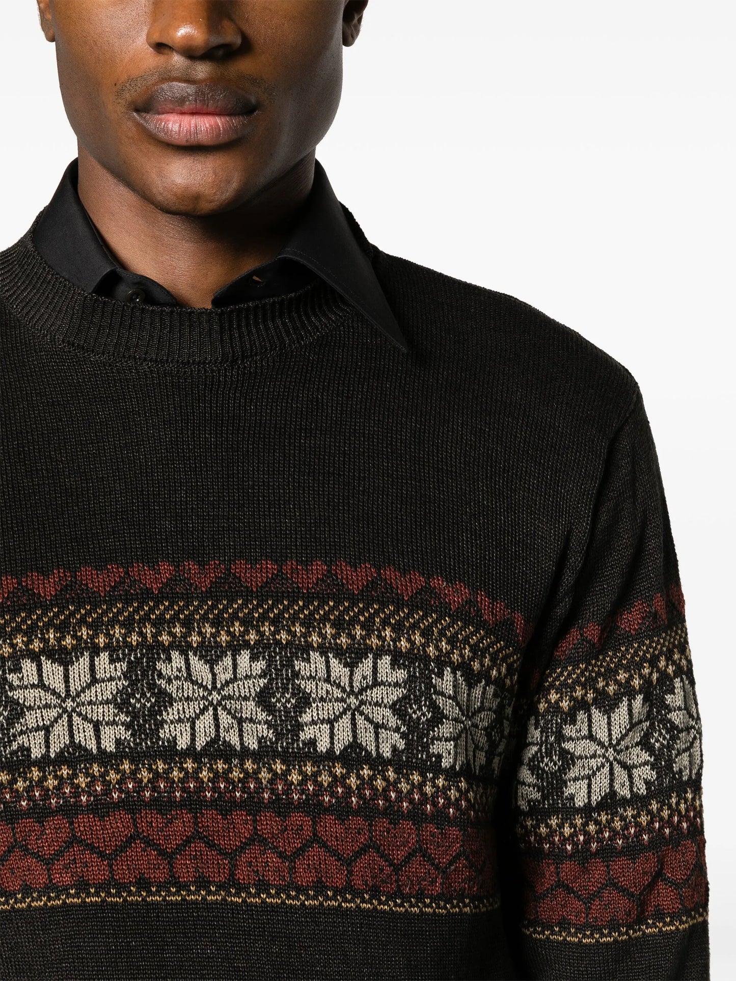 patterned intarsia-knit jumper