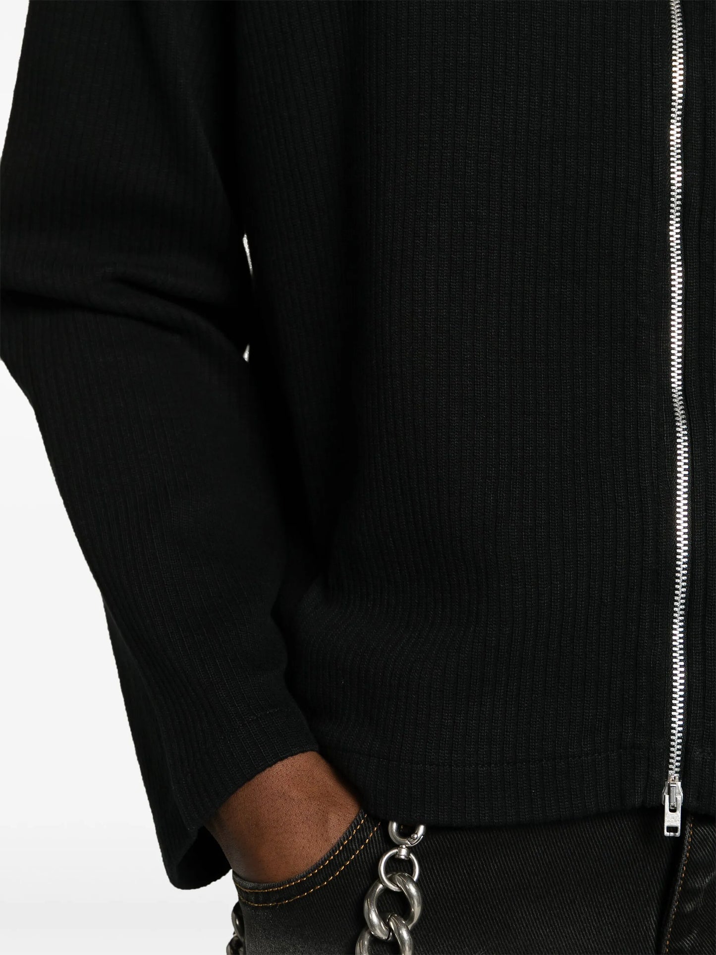 Shrunken ribbed sweatshirt