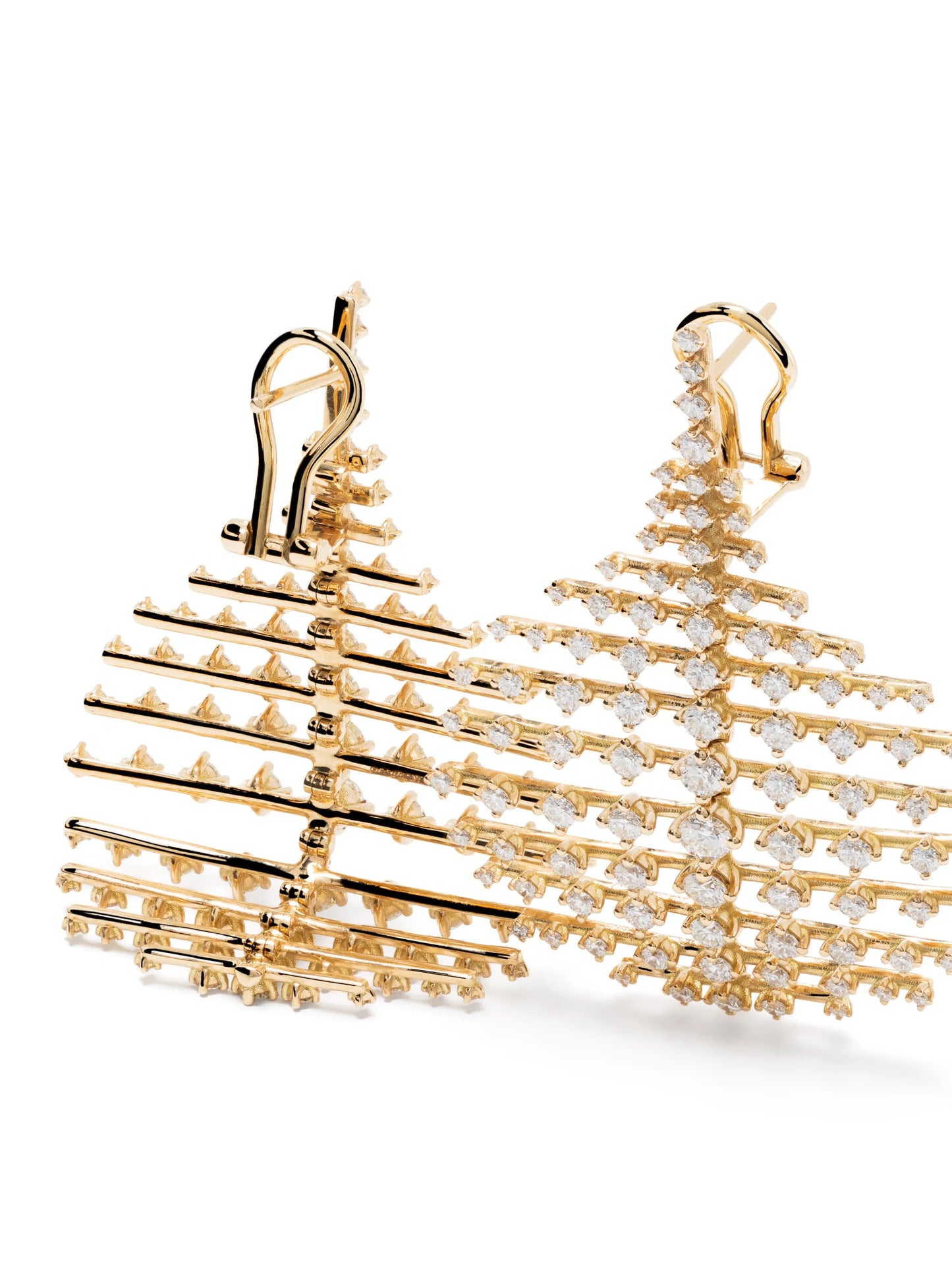 18kt yellow-gold small Disco diamond earrings