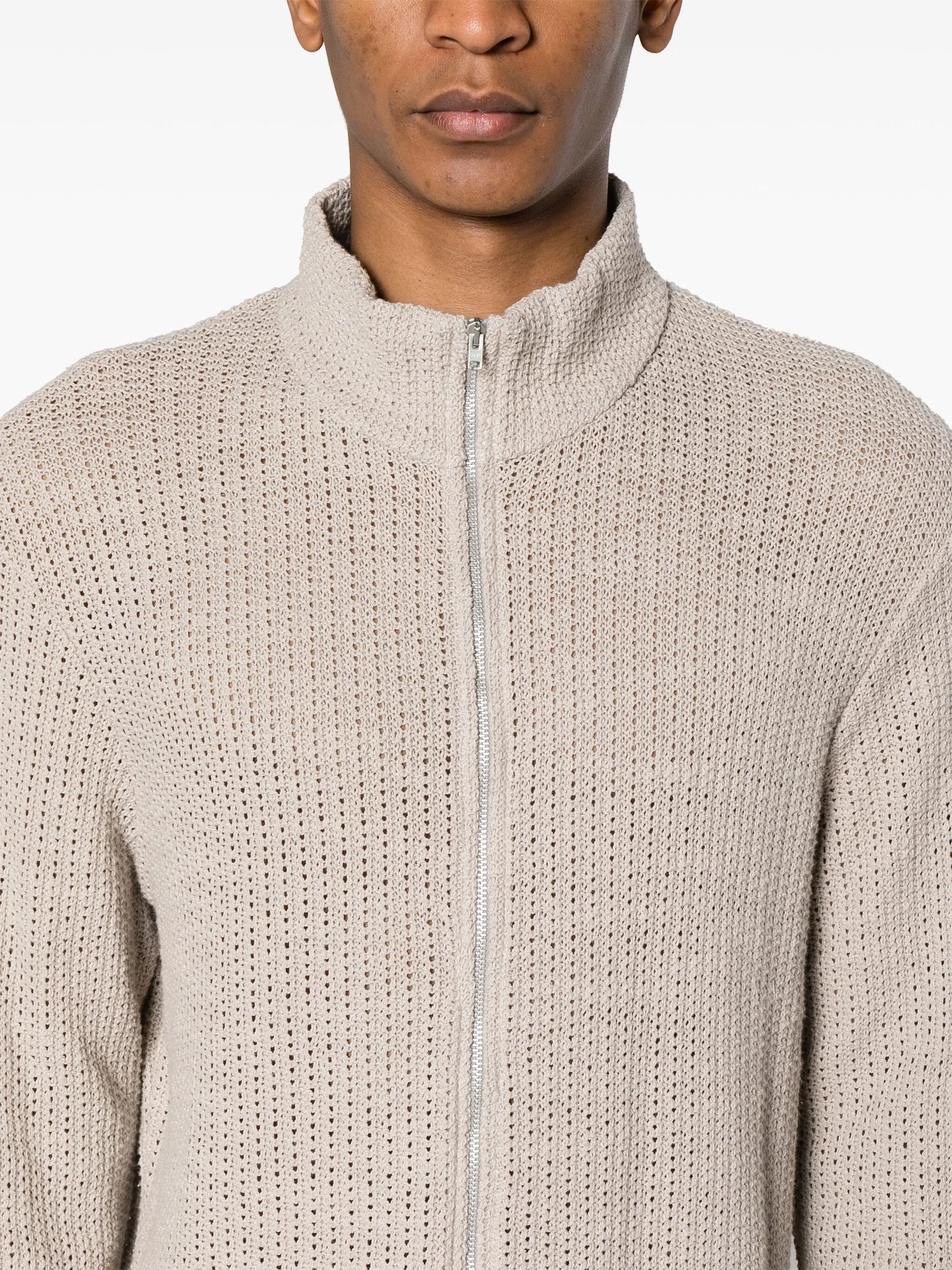 Shrunken zip-up cardigan