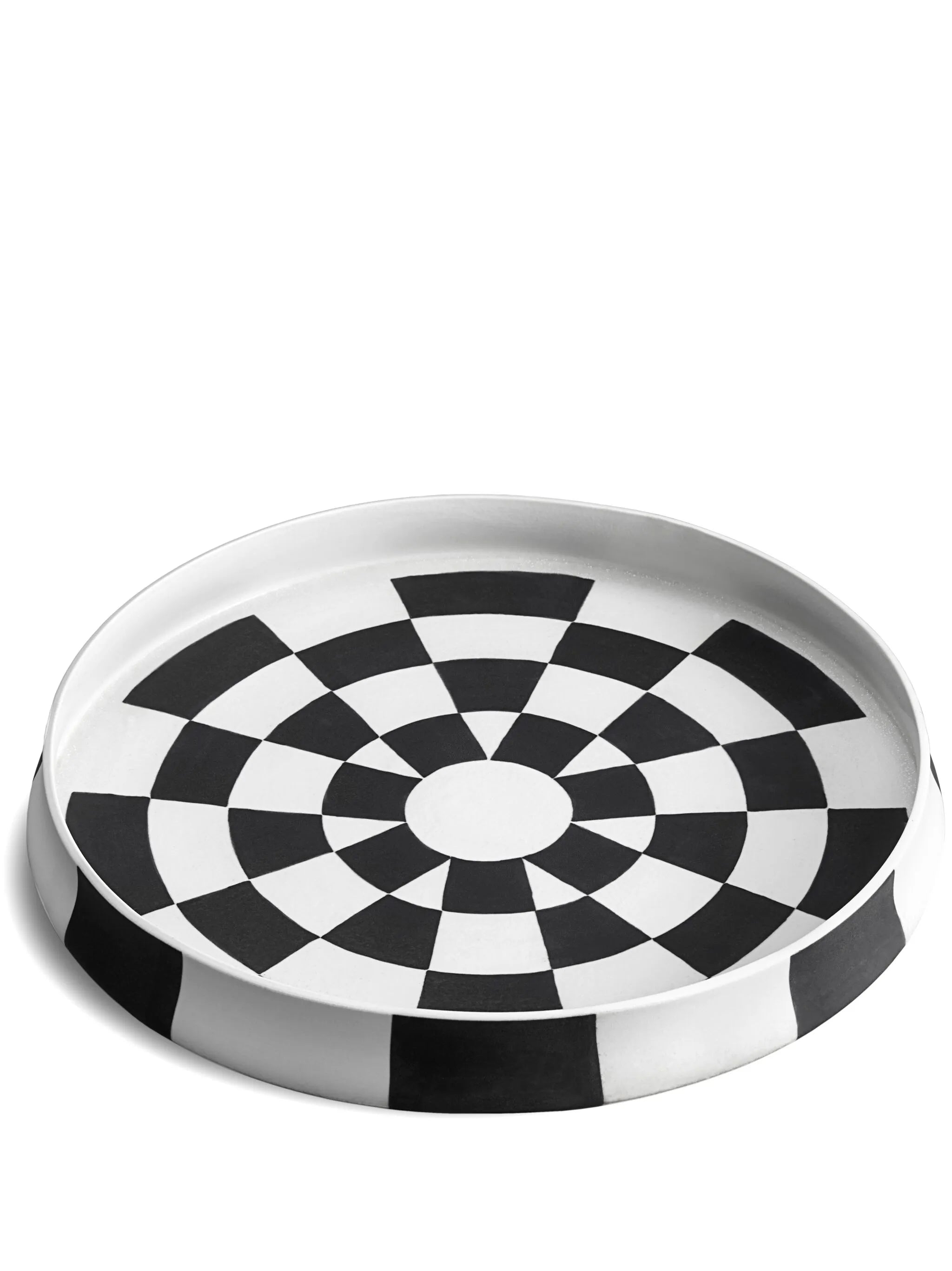 Damier porcelain round platter (42cm)