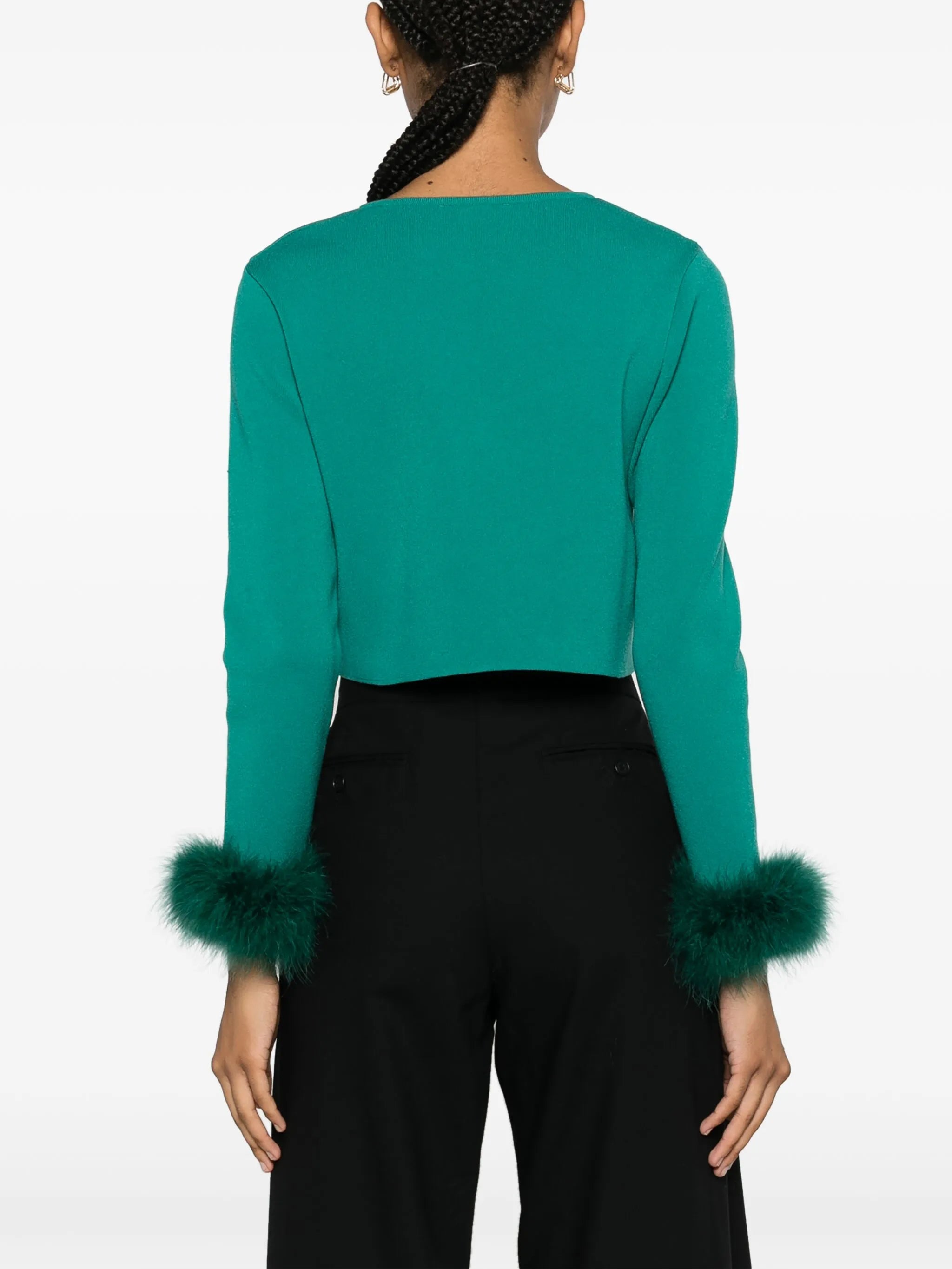 Sleeper feather-cuffs cardigan