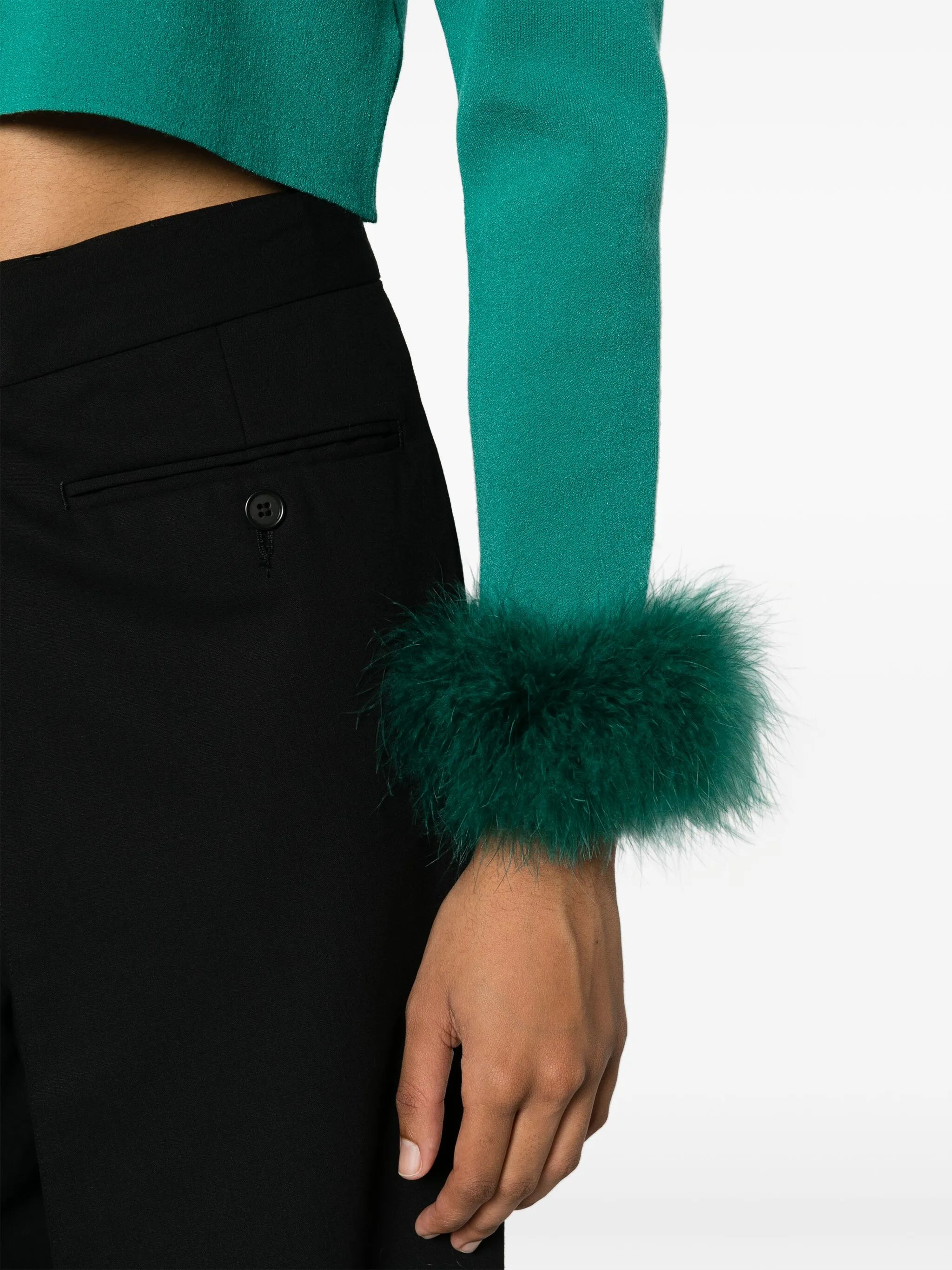Sleeper feather-cuffs cardigan