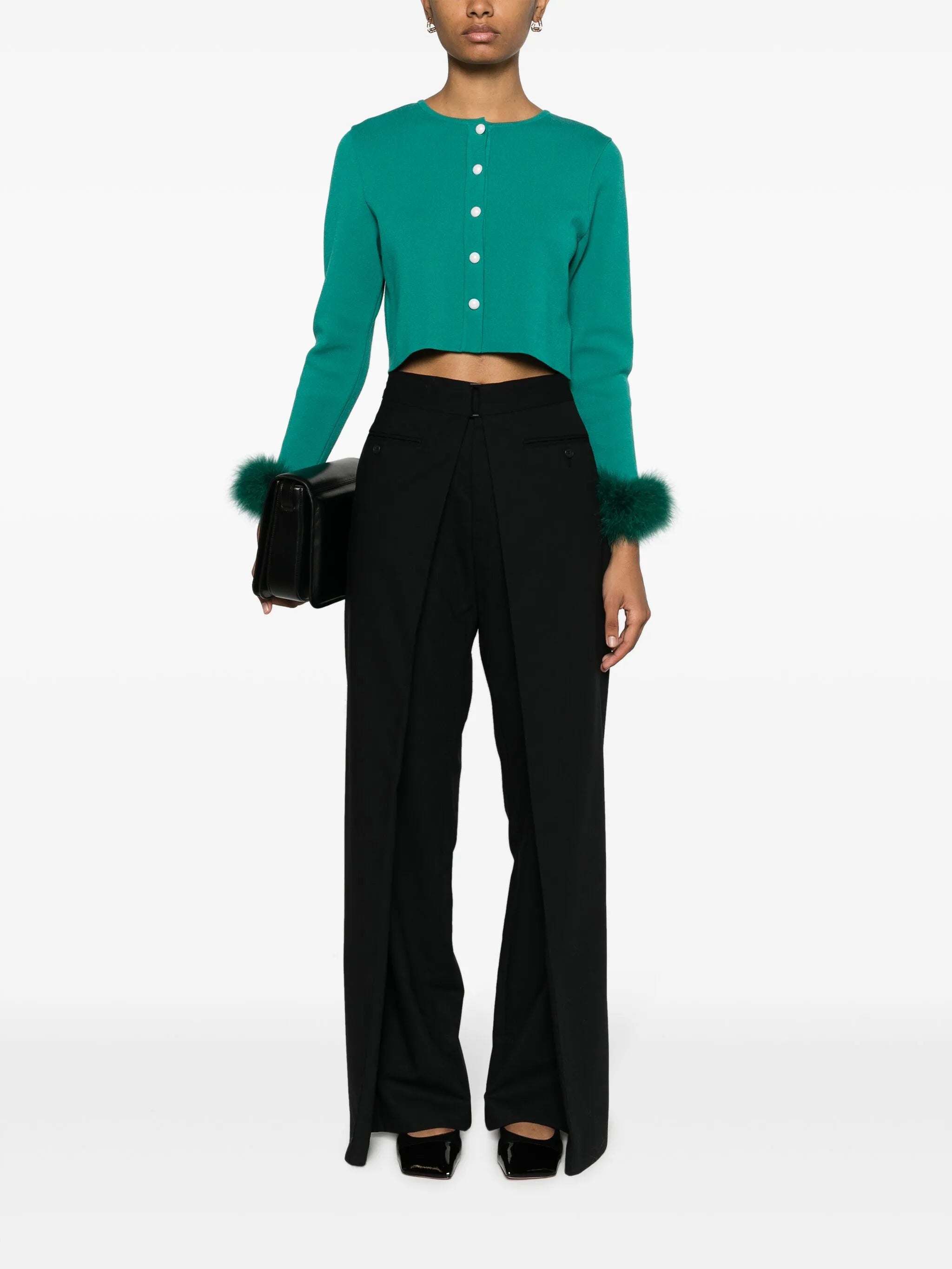 Sleeper feather-cuffs cardigan