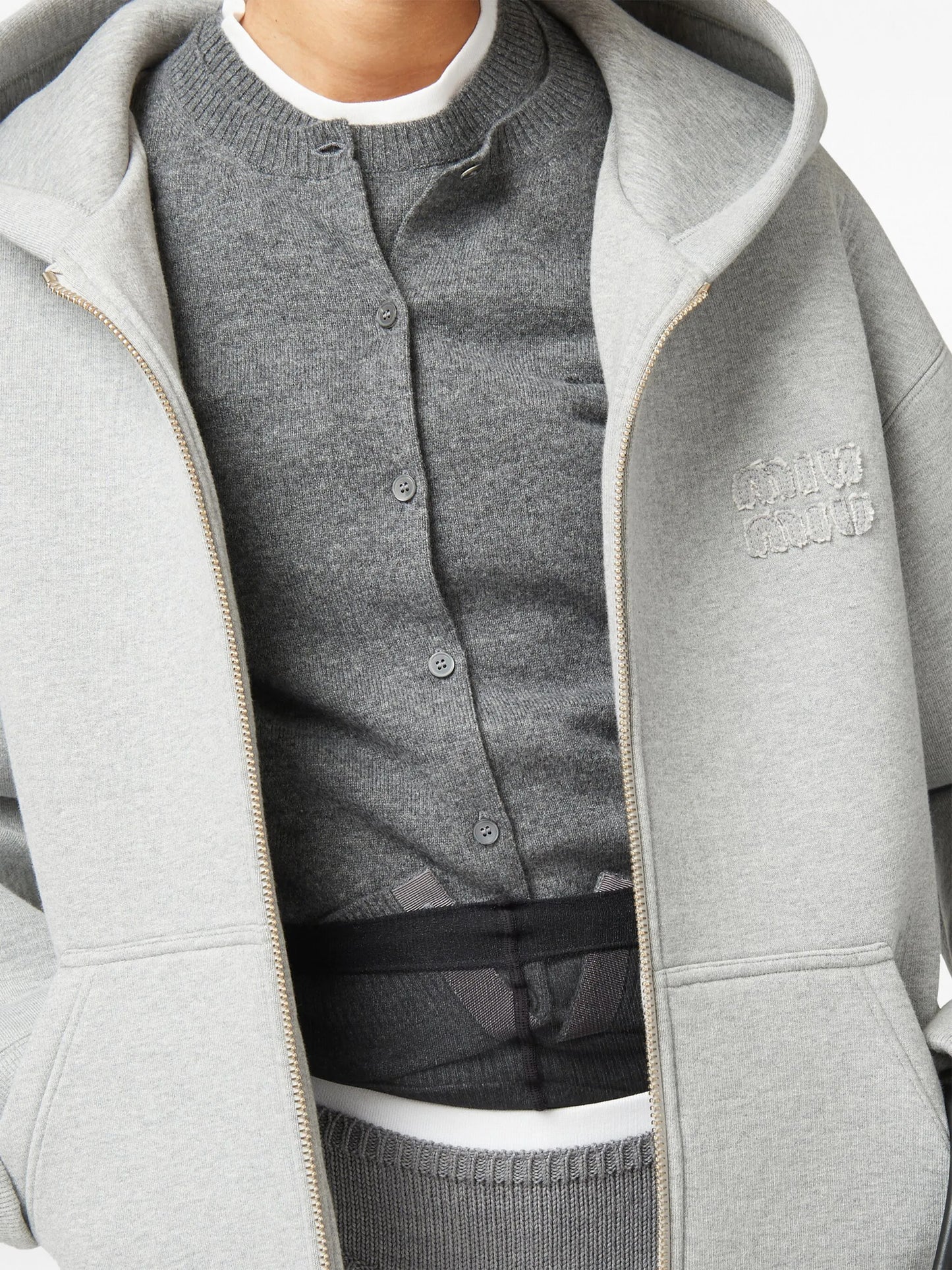 logo-appliqué cotton hoodie