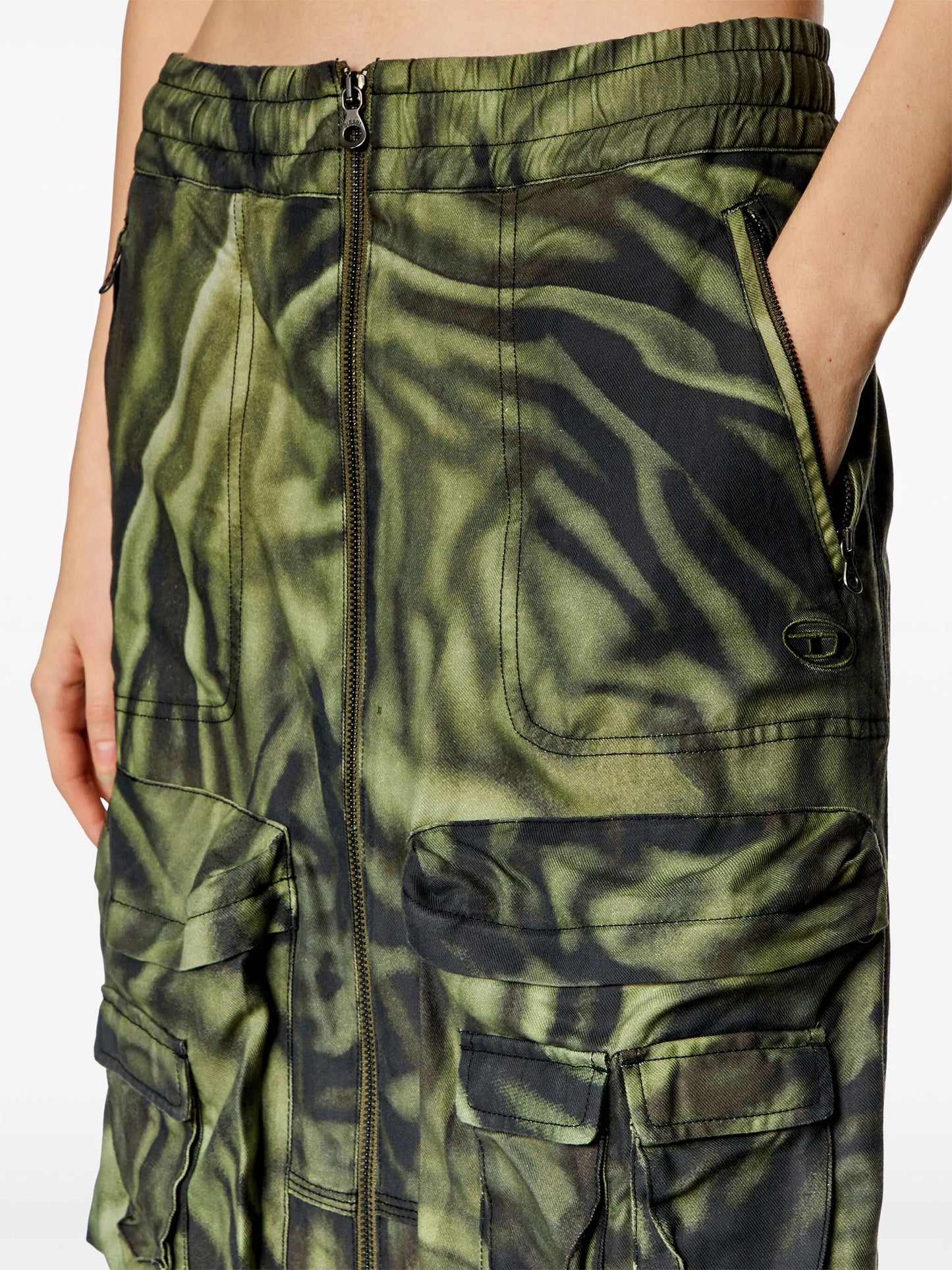 O-Mirtow zebra-print midi skirt