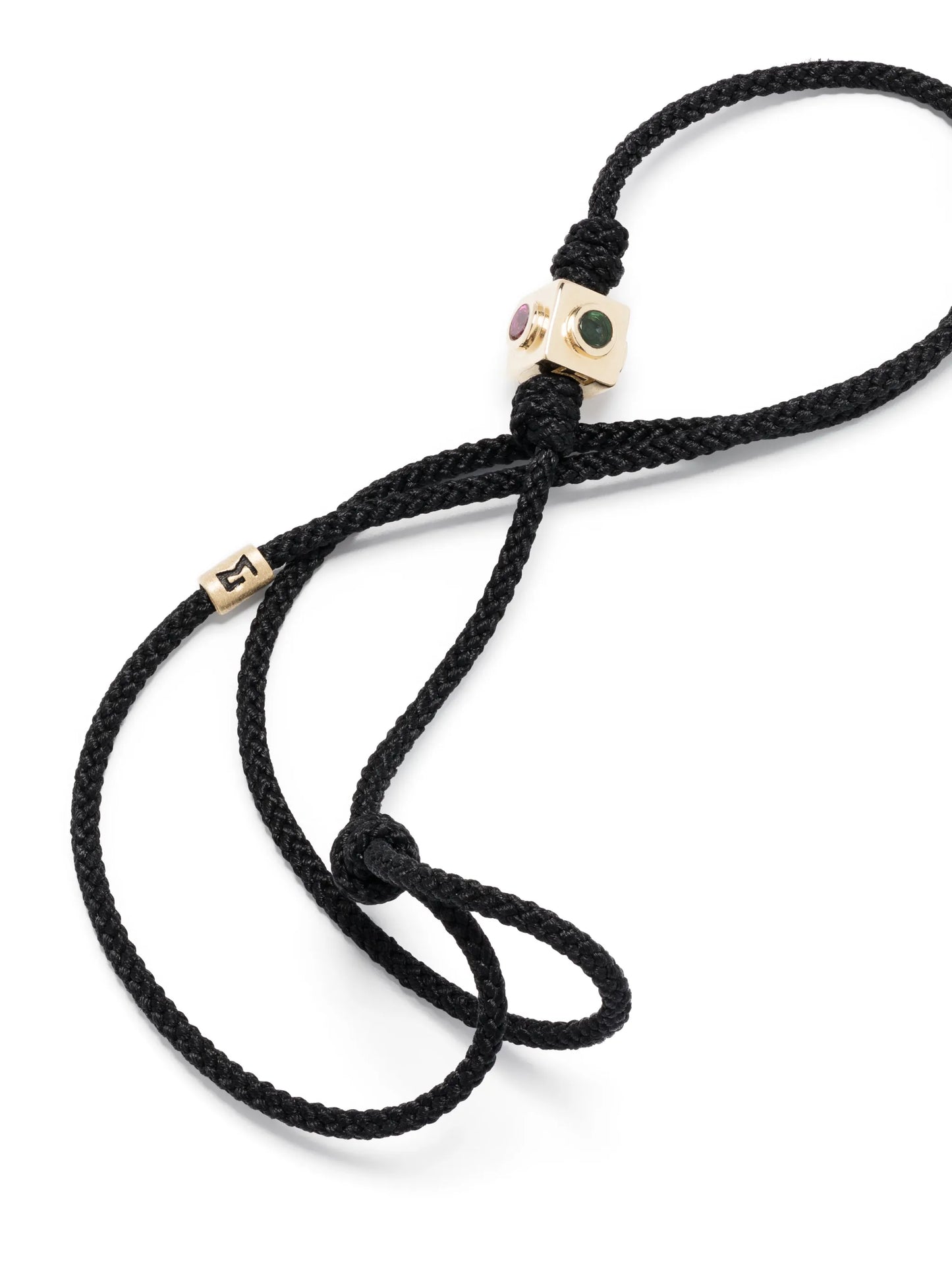 14kt yellow gold tourmaline cord bracelet