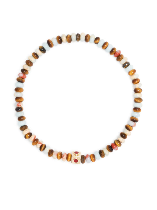 14kt yellow gold gemstone bead bracelet