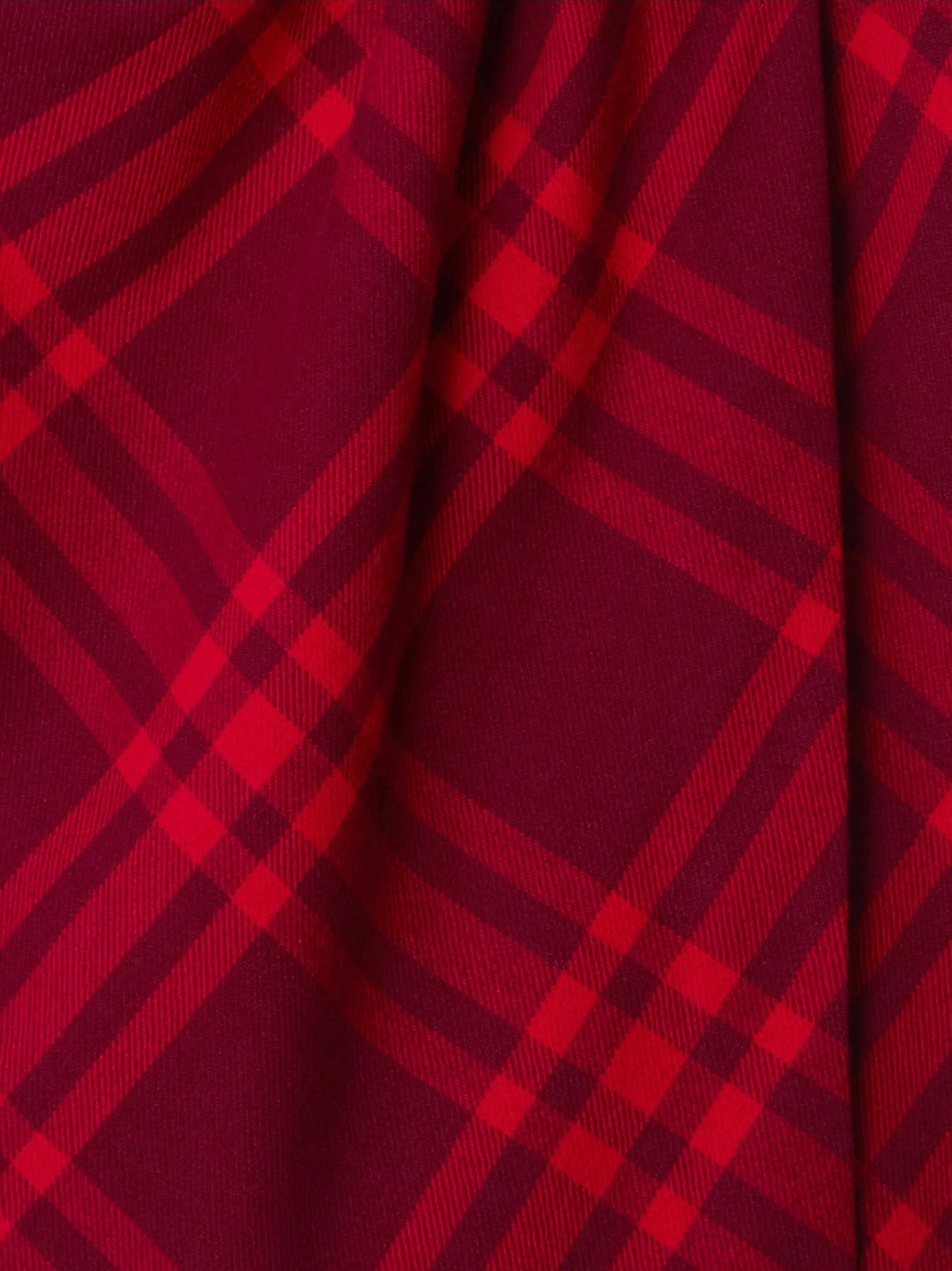 check-patterned wool midi skirt