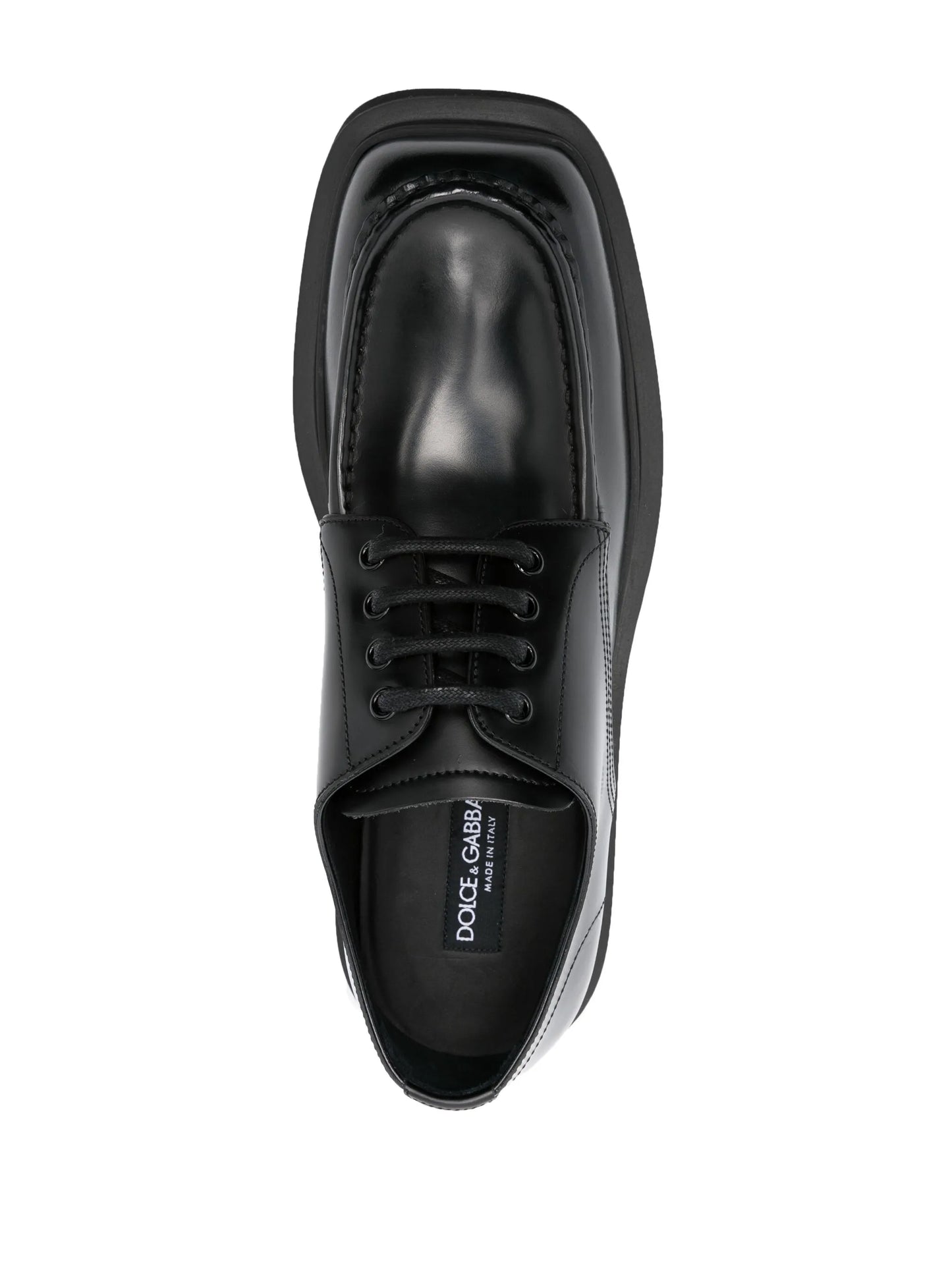 square-toe leather derby shoes