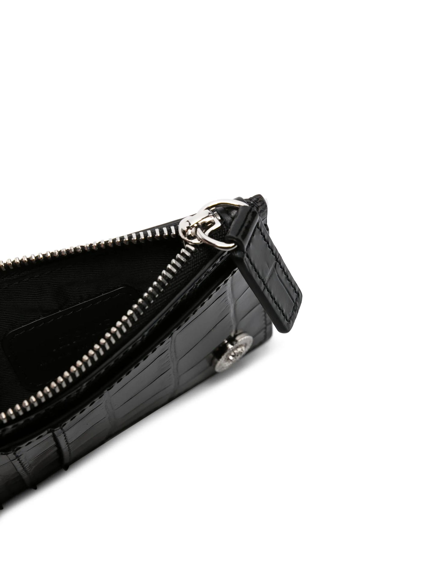 crocodile-effect leather cardholder