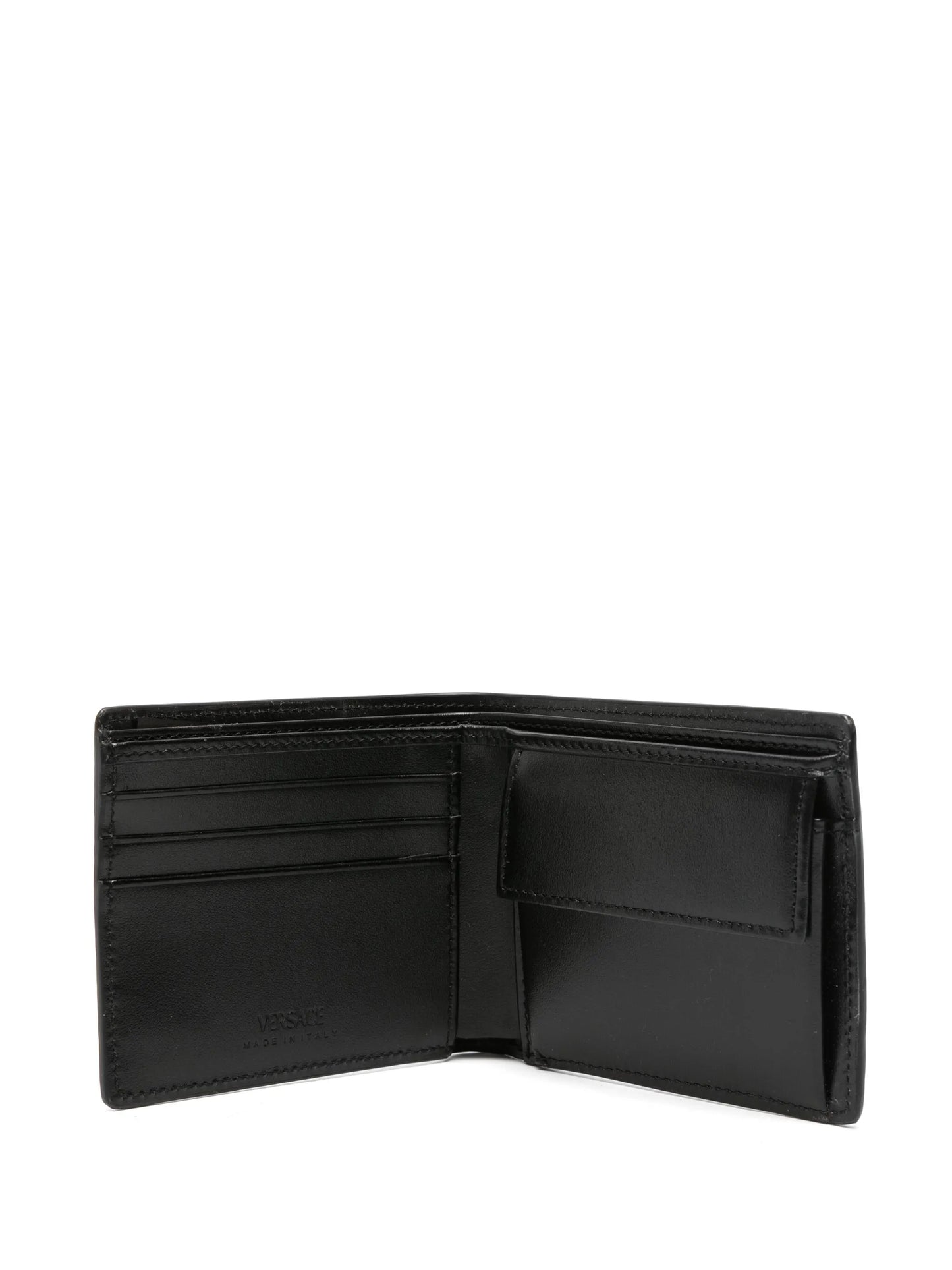 crocodile-effect leather wallet