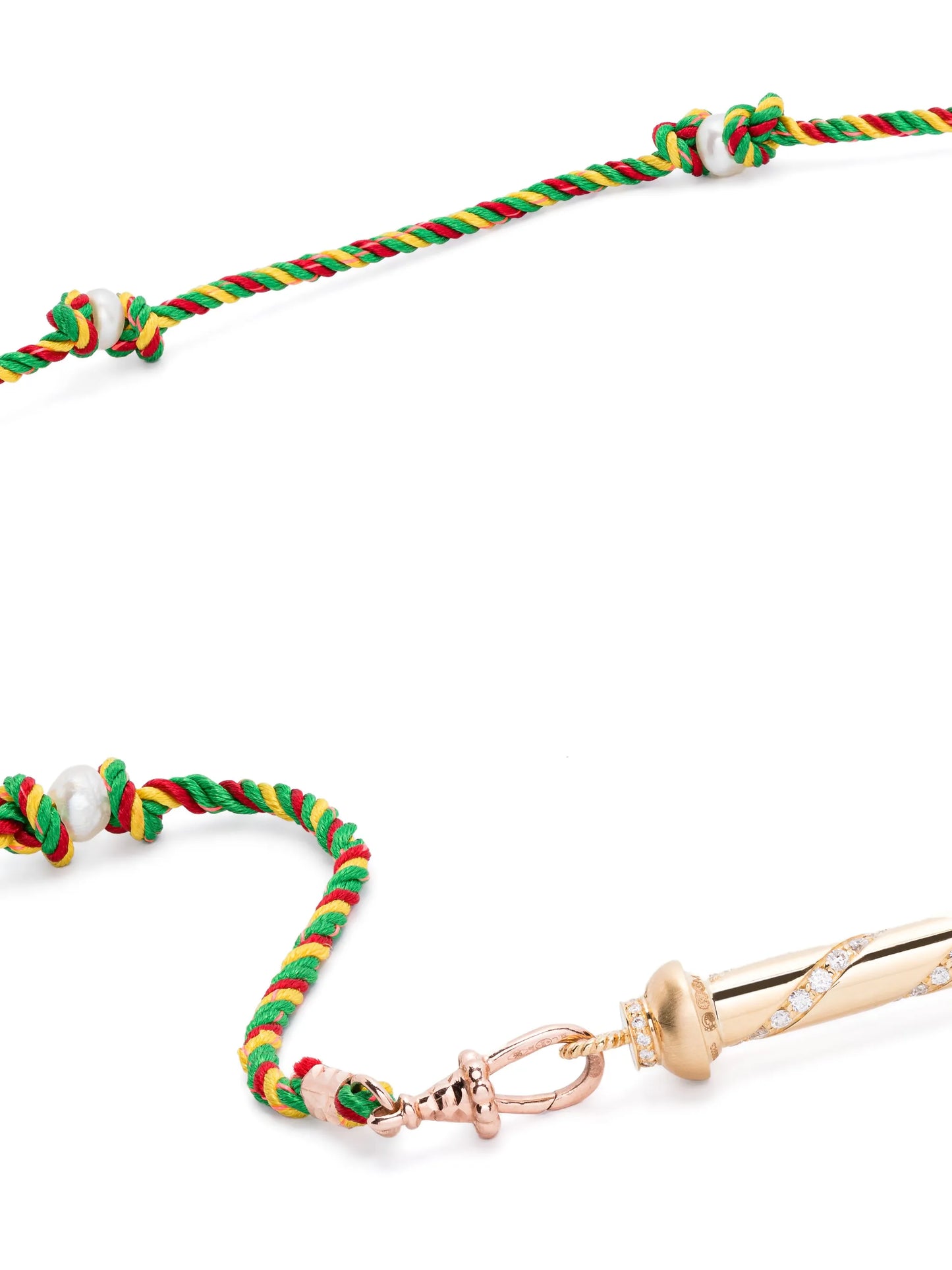 18kt yellow gold Candy Cane diamond necklace