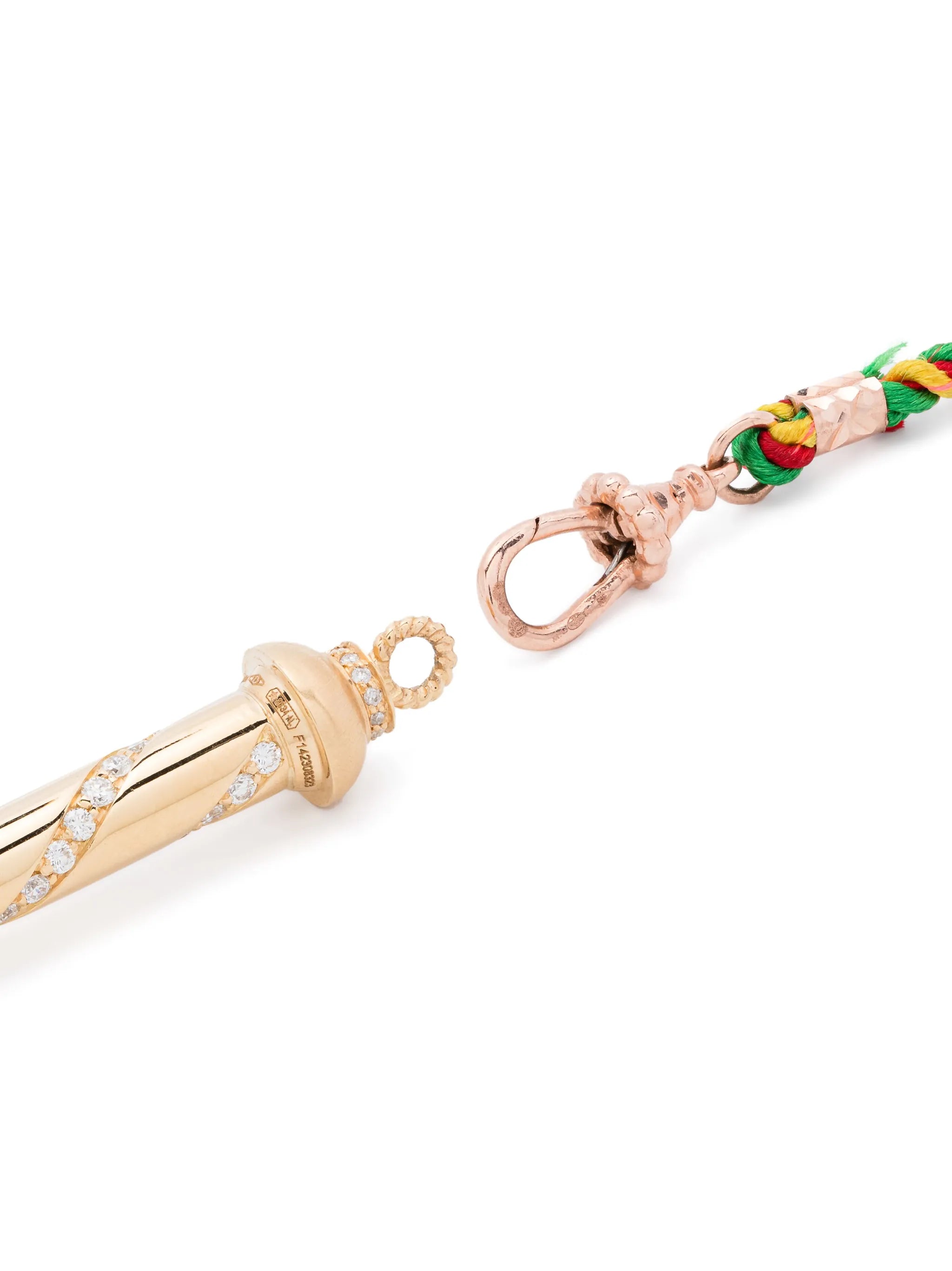 18kt yellow gold Candy Cane diamond necklace