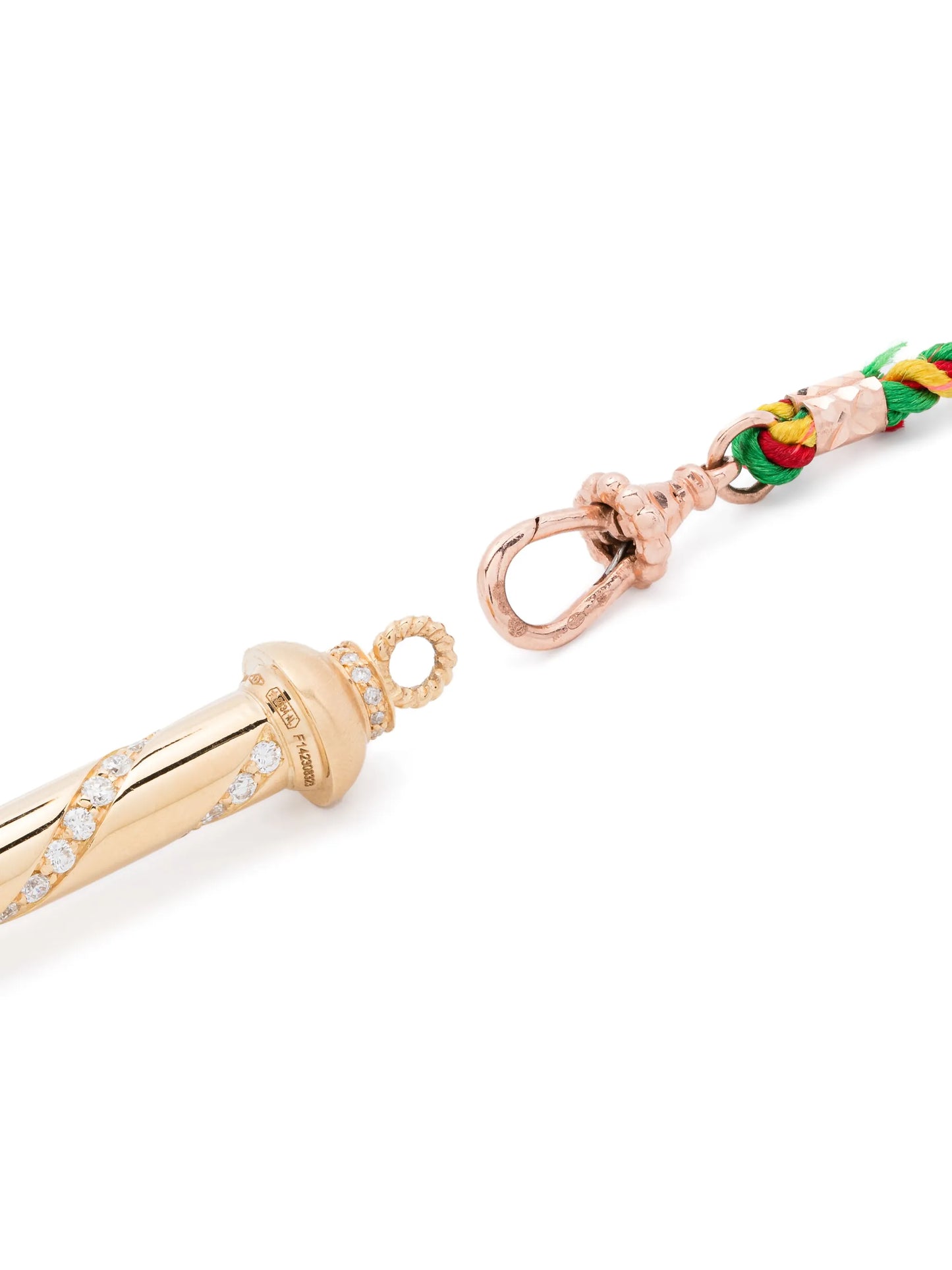 18kt yellow gold Candy Cane diamond necklace