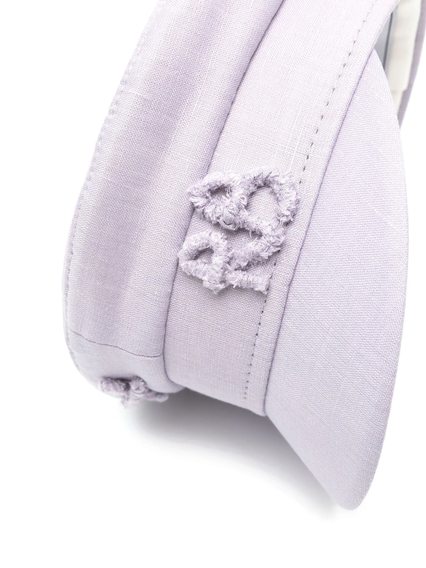Monogram linen baker boy hat