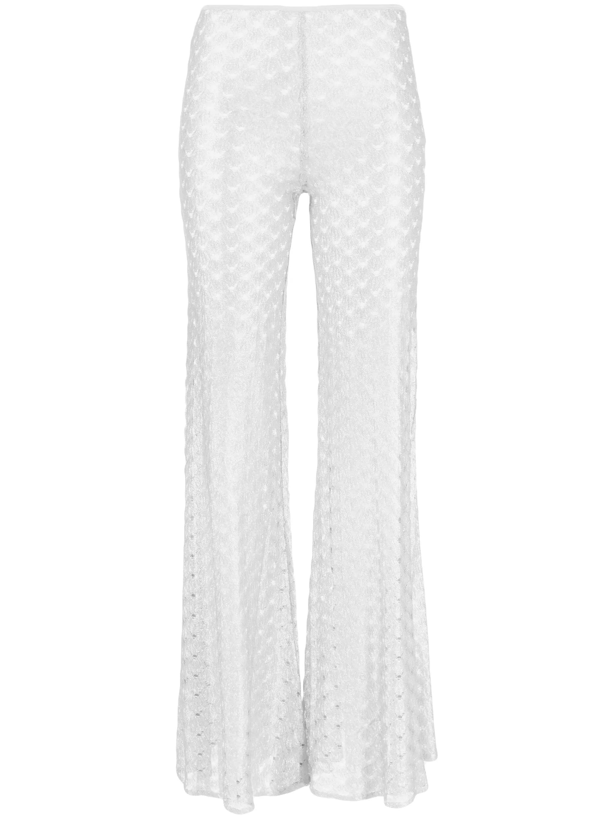zigzag-woven flared trousers