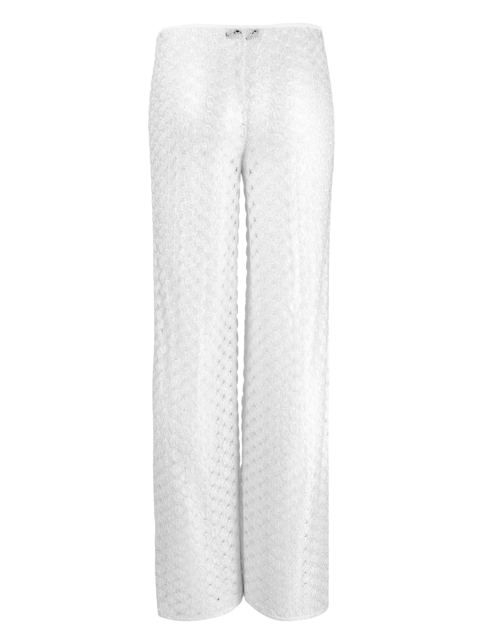 zigzag-woven flared trousers