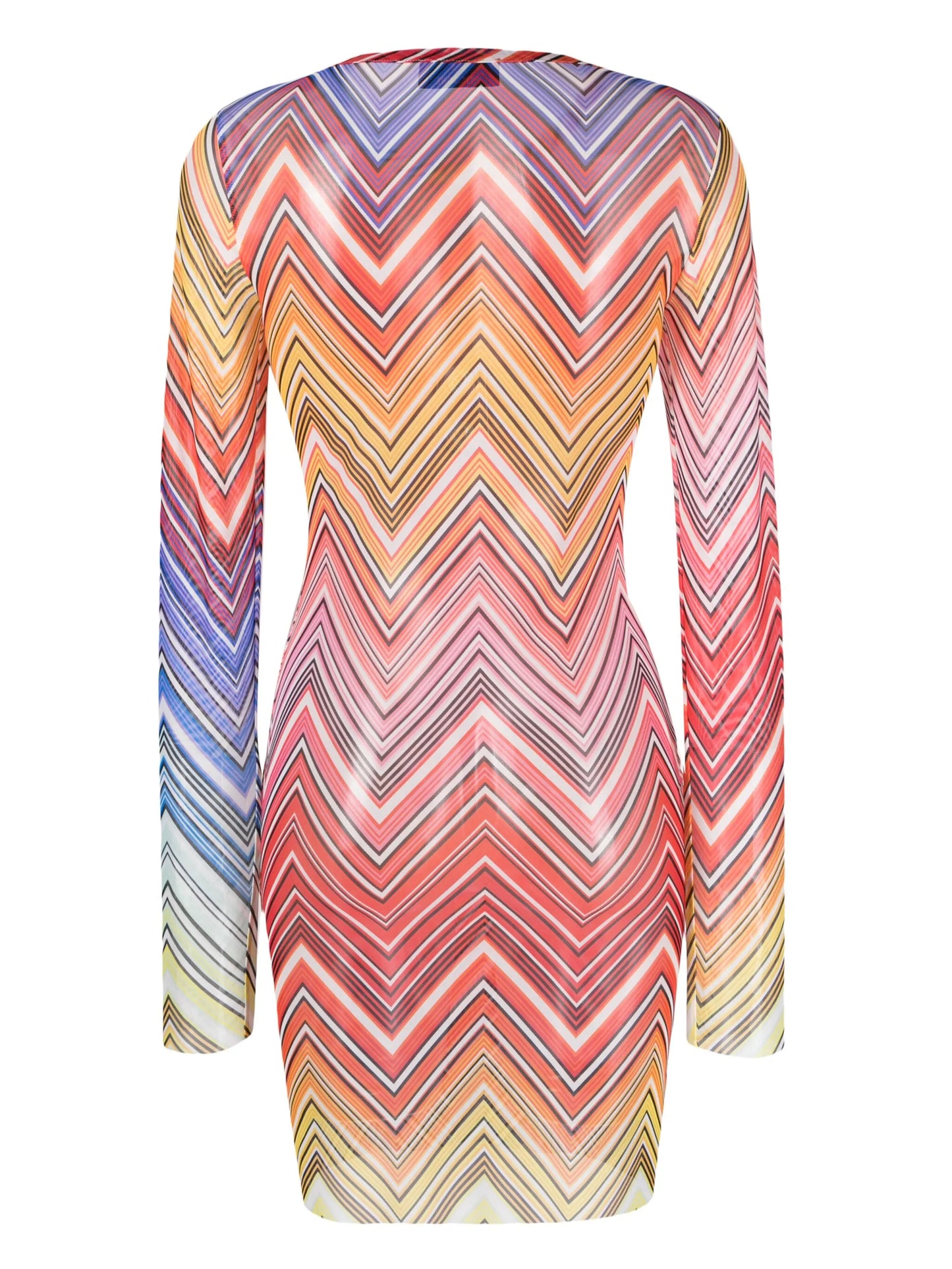 Zigzag-print tulle minidress