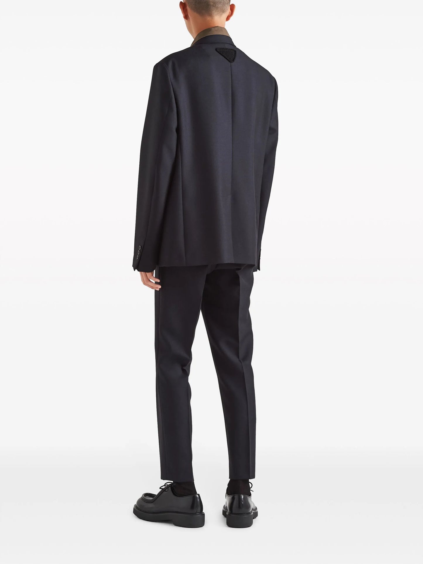 detachable-collar wool blazer
