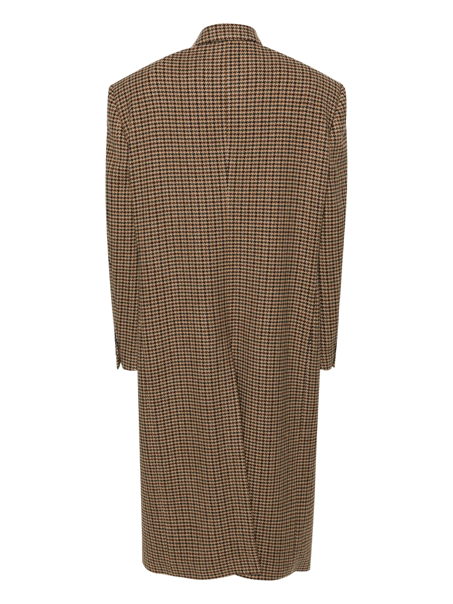 houndstooth single-breasted coat