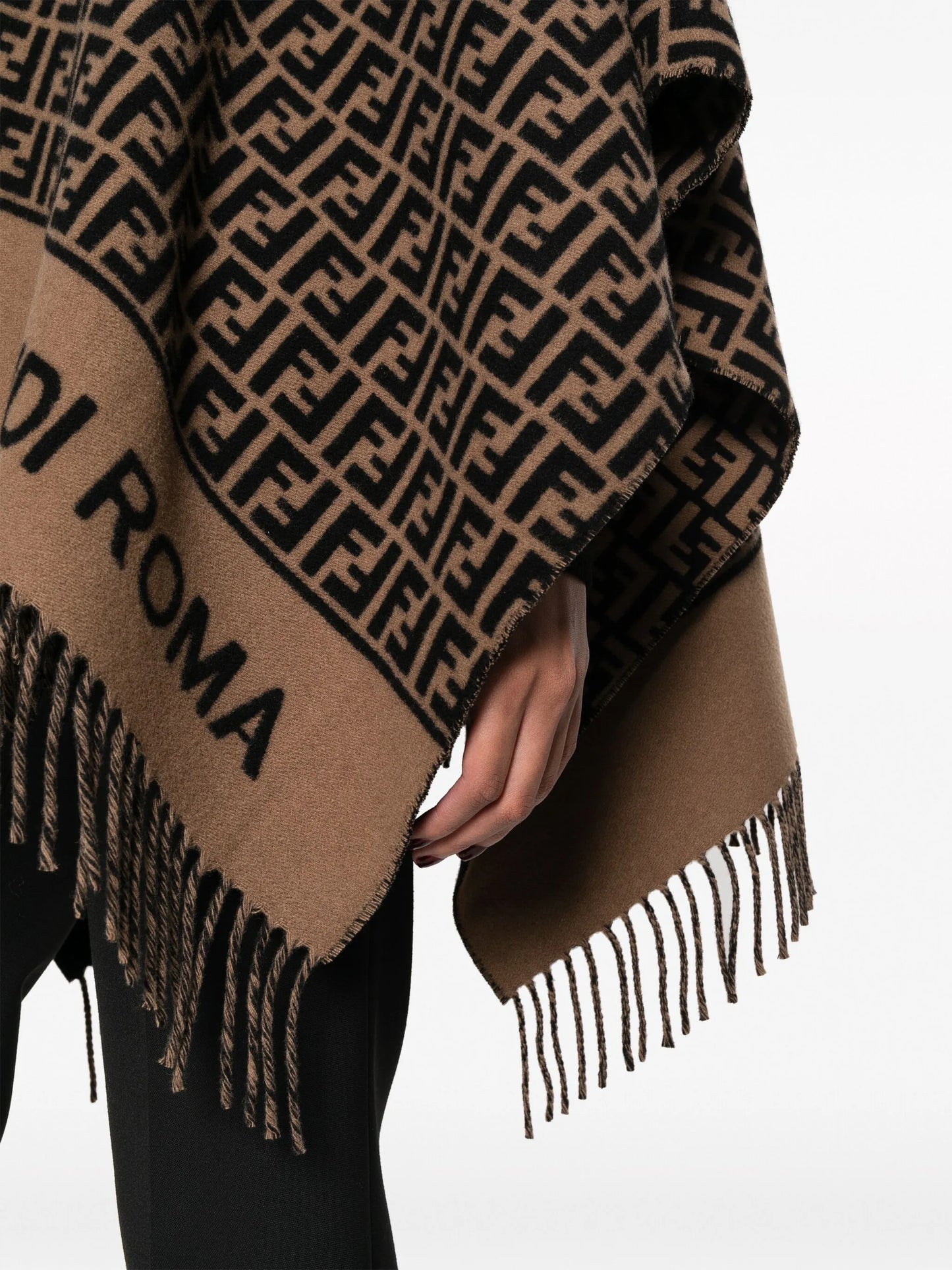 FF-logo print poncho