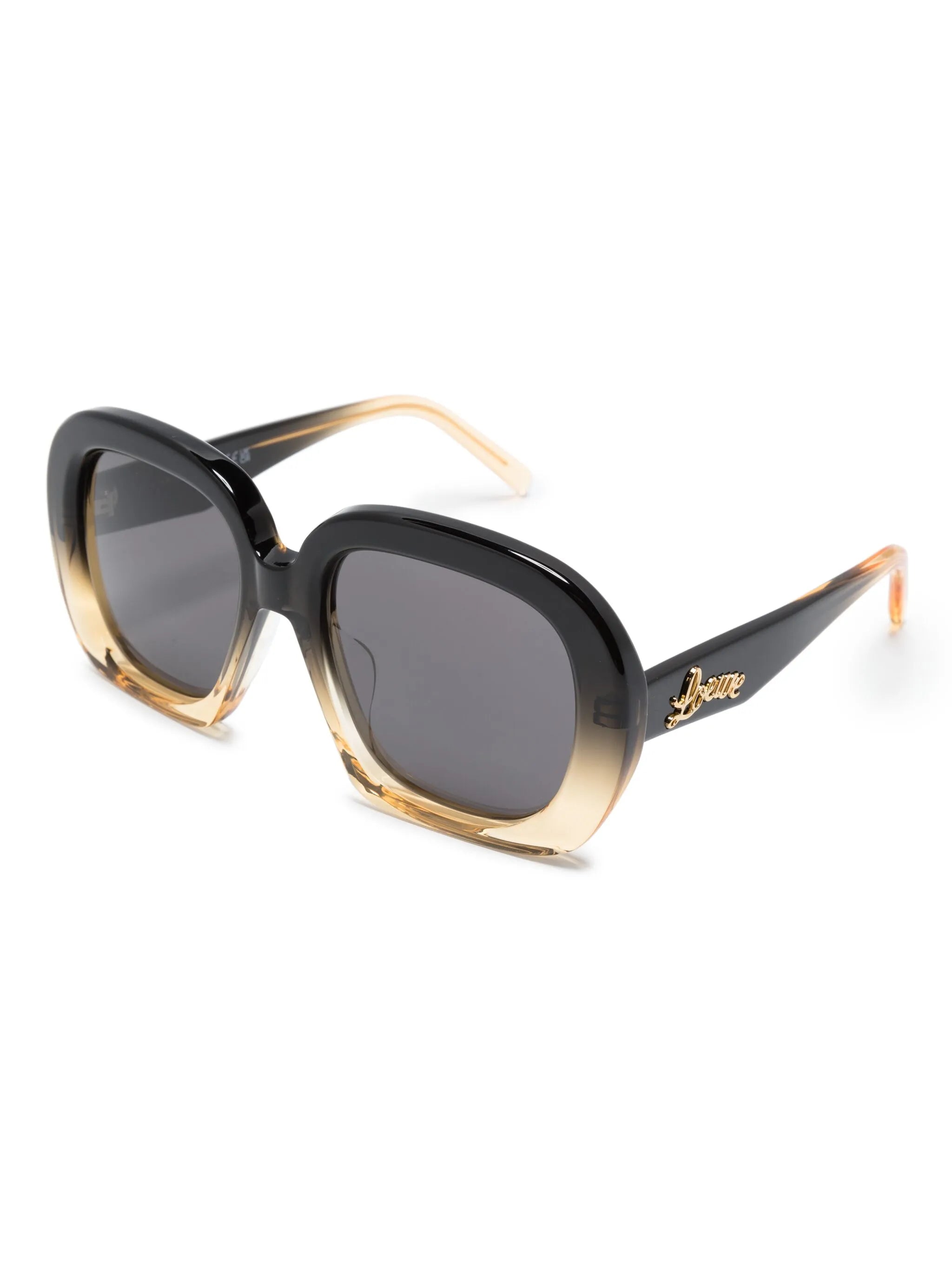 two-tone square-frame sunglasses