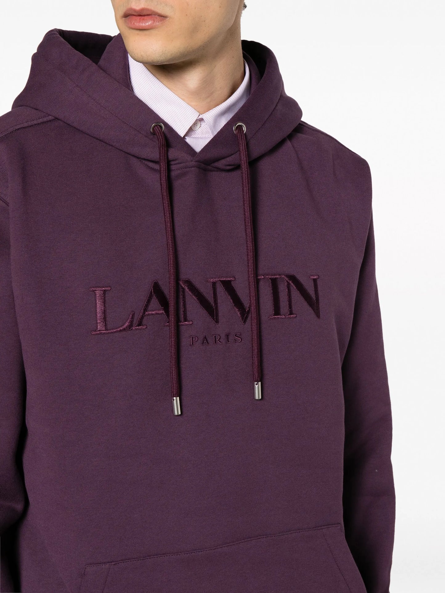 logo-embroidery cotton hoodie