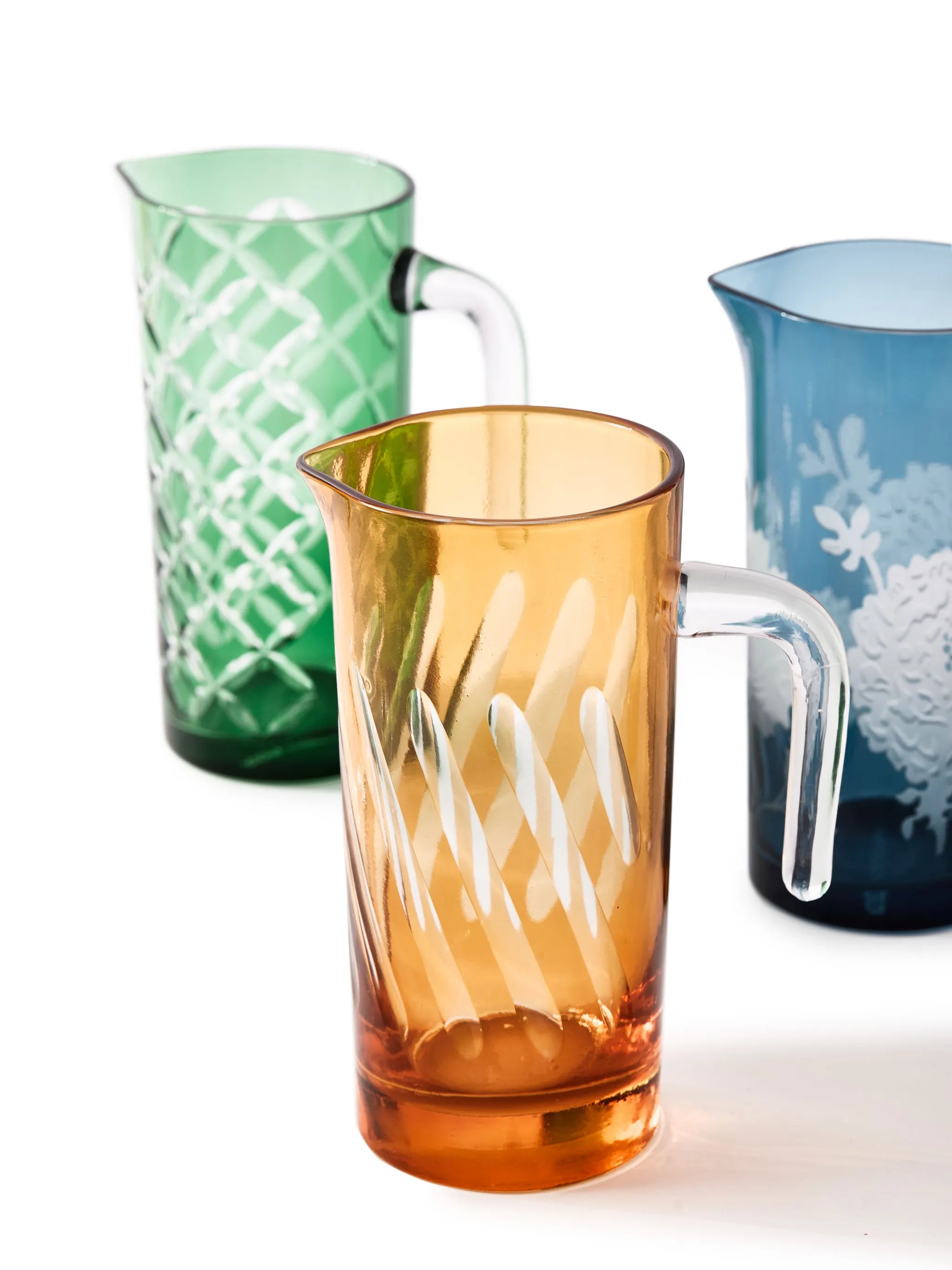 tubular glass pitcher