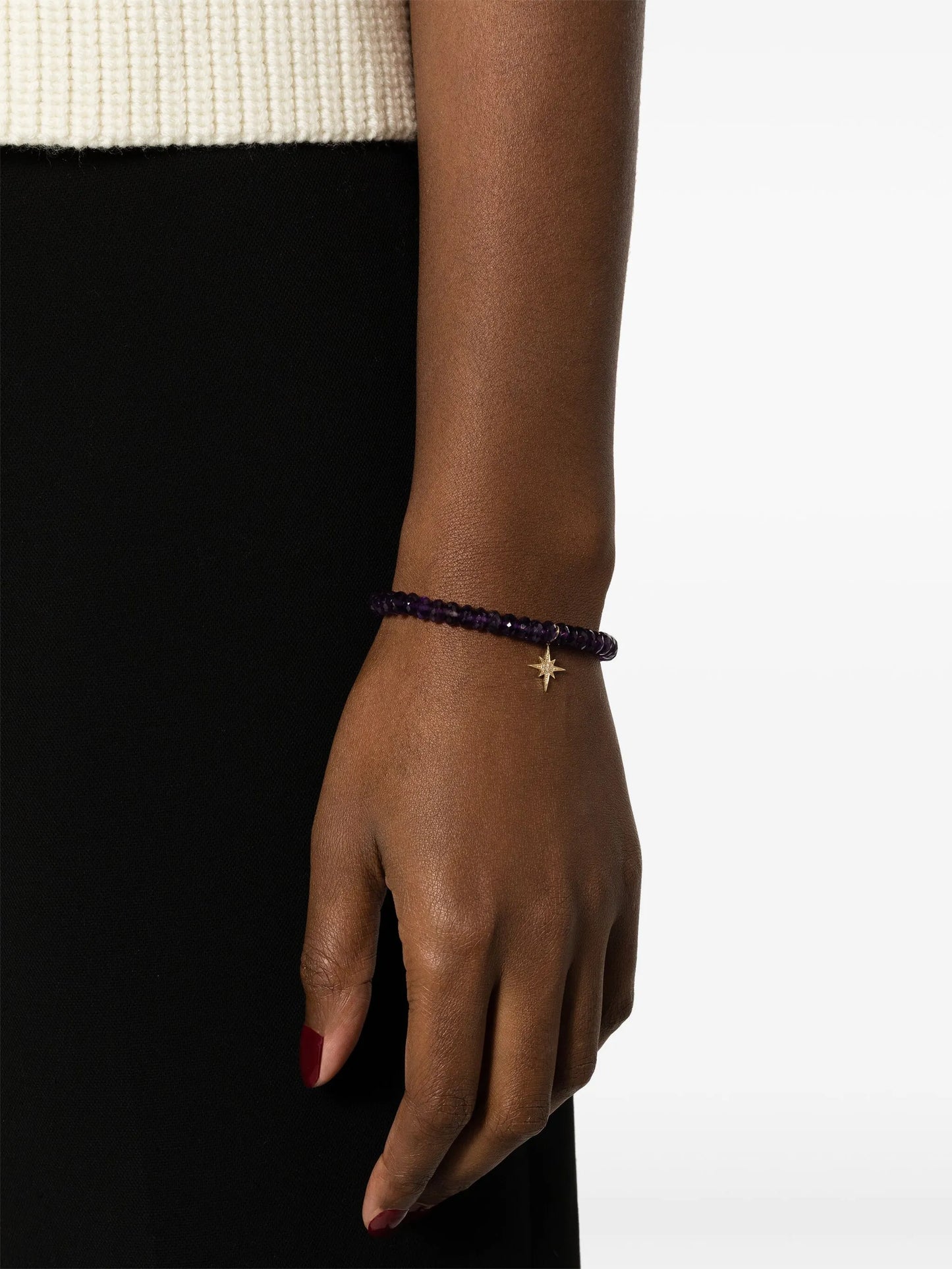 14kt yellow gold Starburst amethyst and diamond bracelet