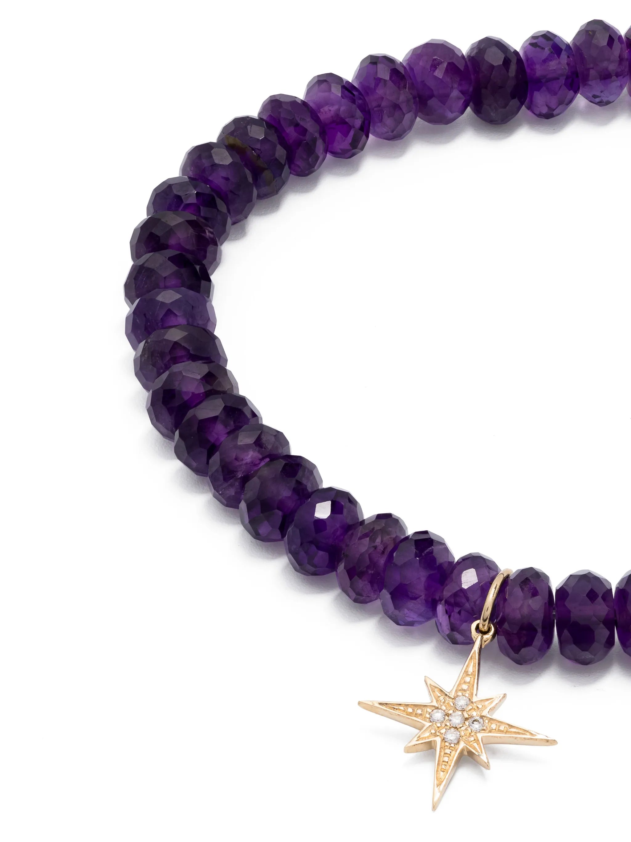 14kt yellow gold Starburst amethyst and diamond bracelet