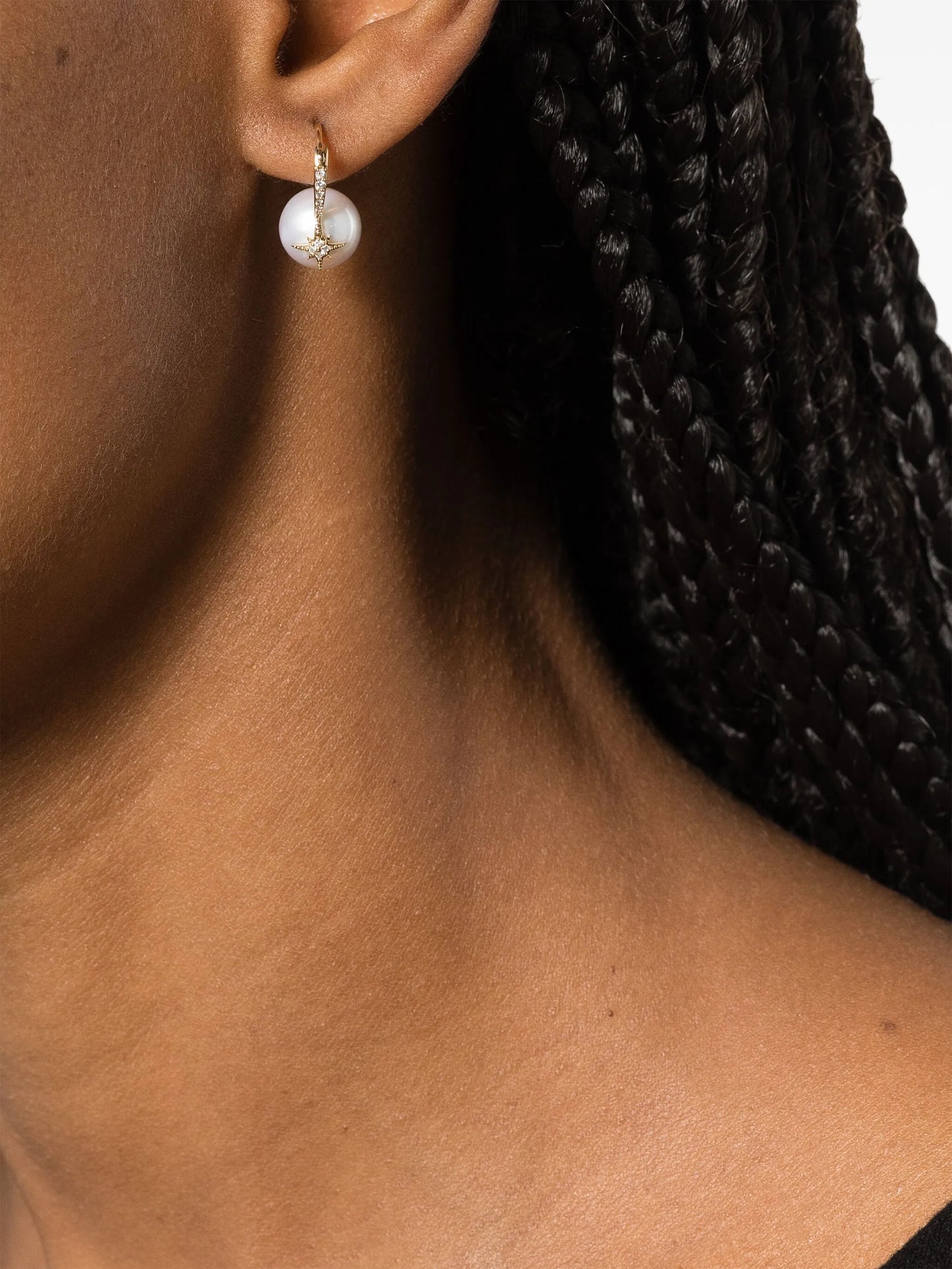 14kt yellow gold Starburst pearl drop earrings