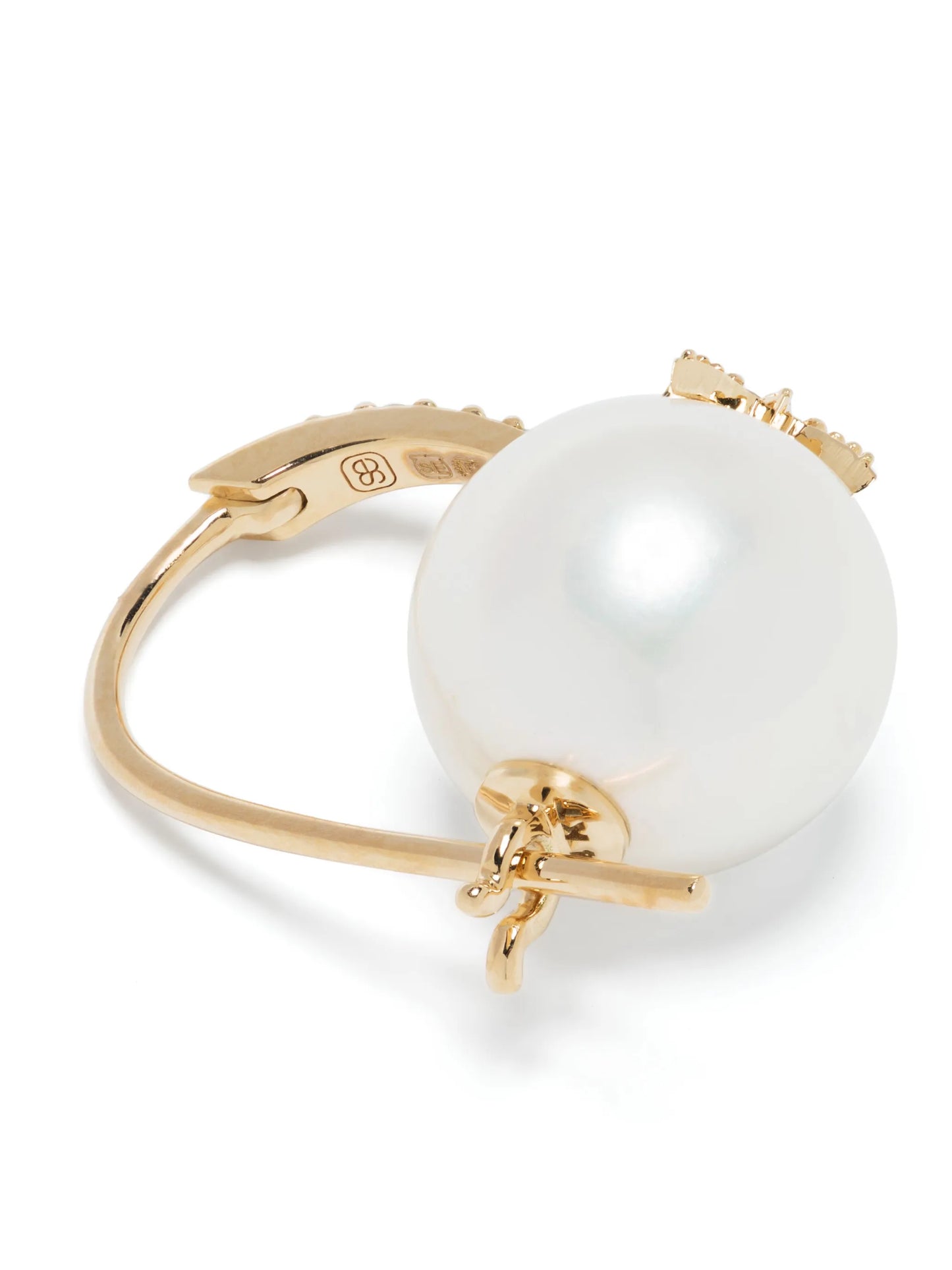 14kt yellow gold Starburst pearl drop earrings
