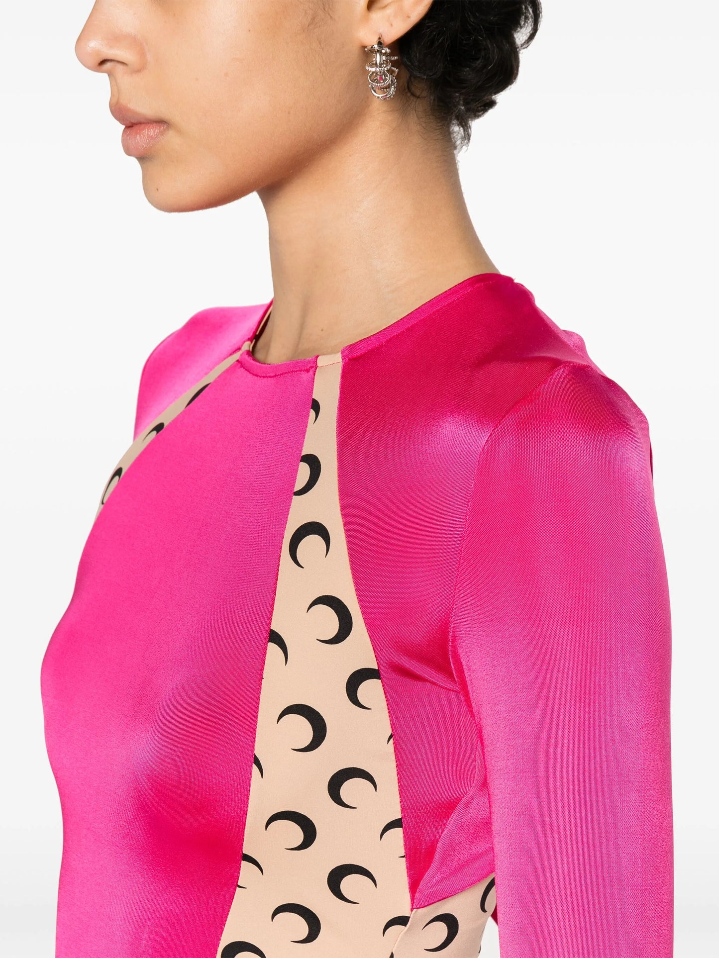 Regenerated draped long-sleeve top