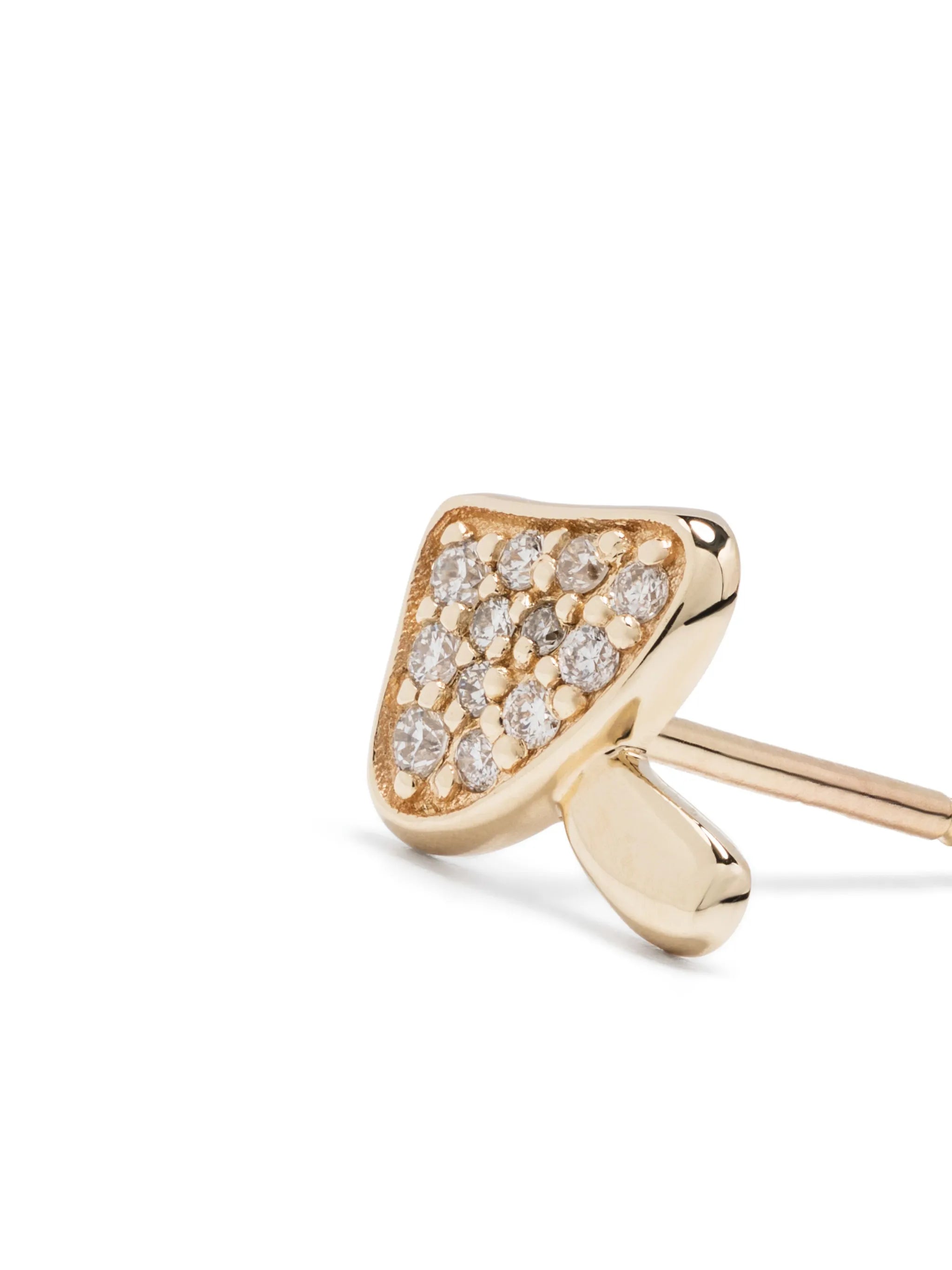 14kt yellow gold Mushroom diamond stud earring