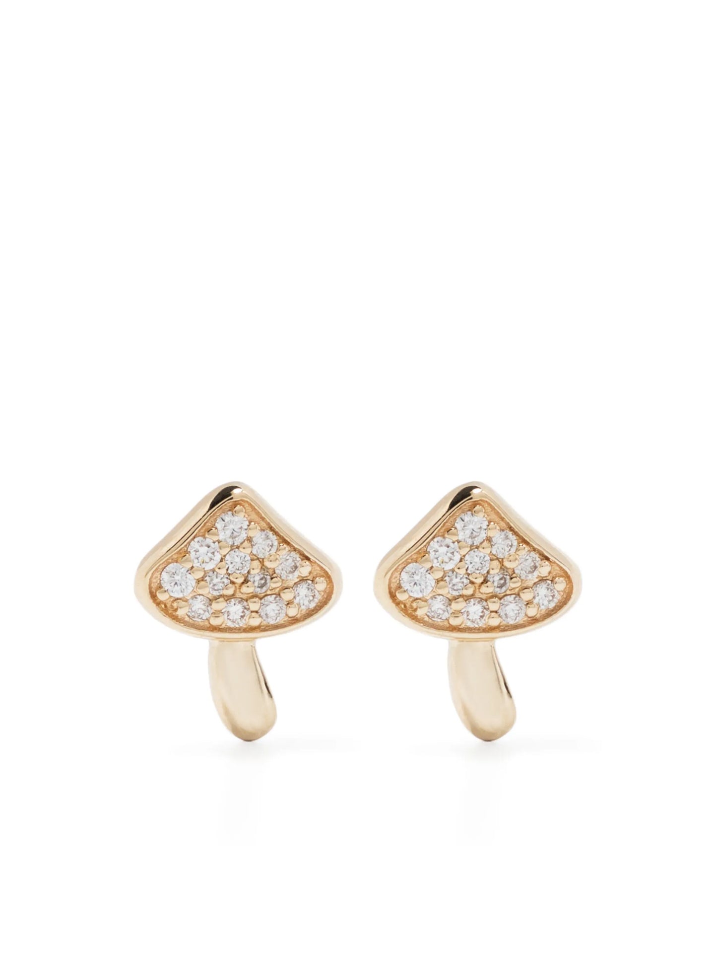14kt yellow gold Mushroom diamond stud earring