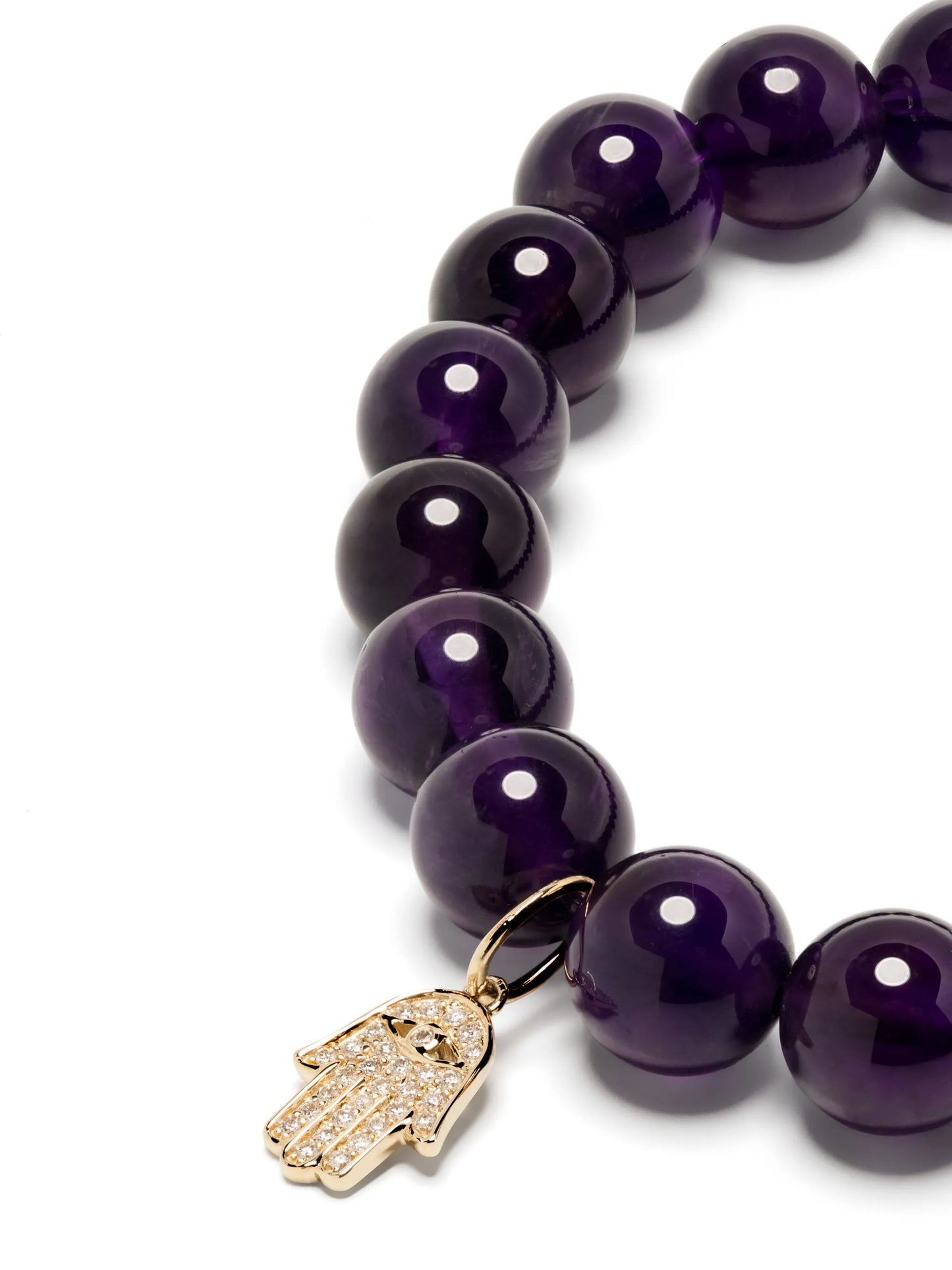 14kt yellow gold amethyst Hamsa bracelet