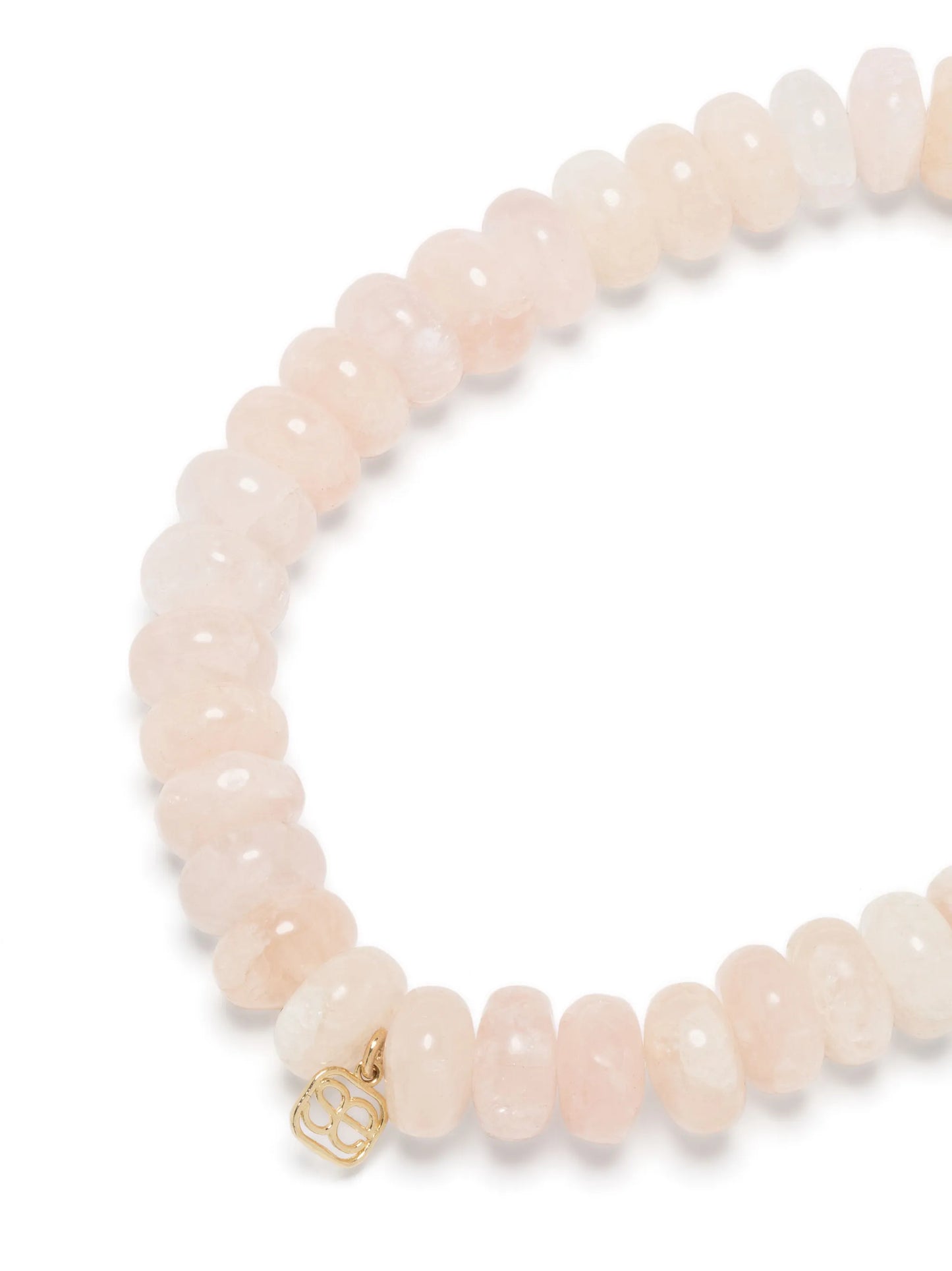 14kt yellow-gold morganite and diamond beaded bracelet