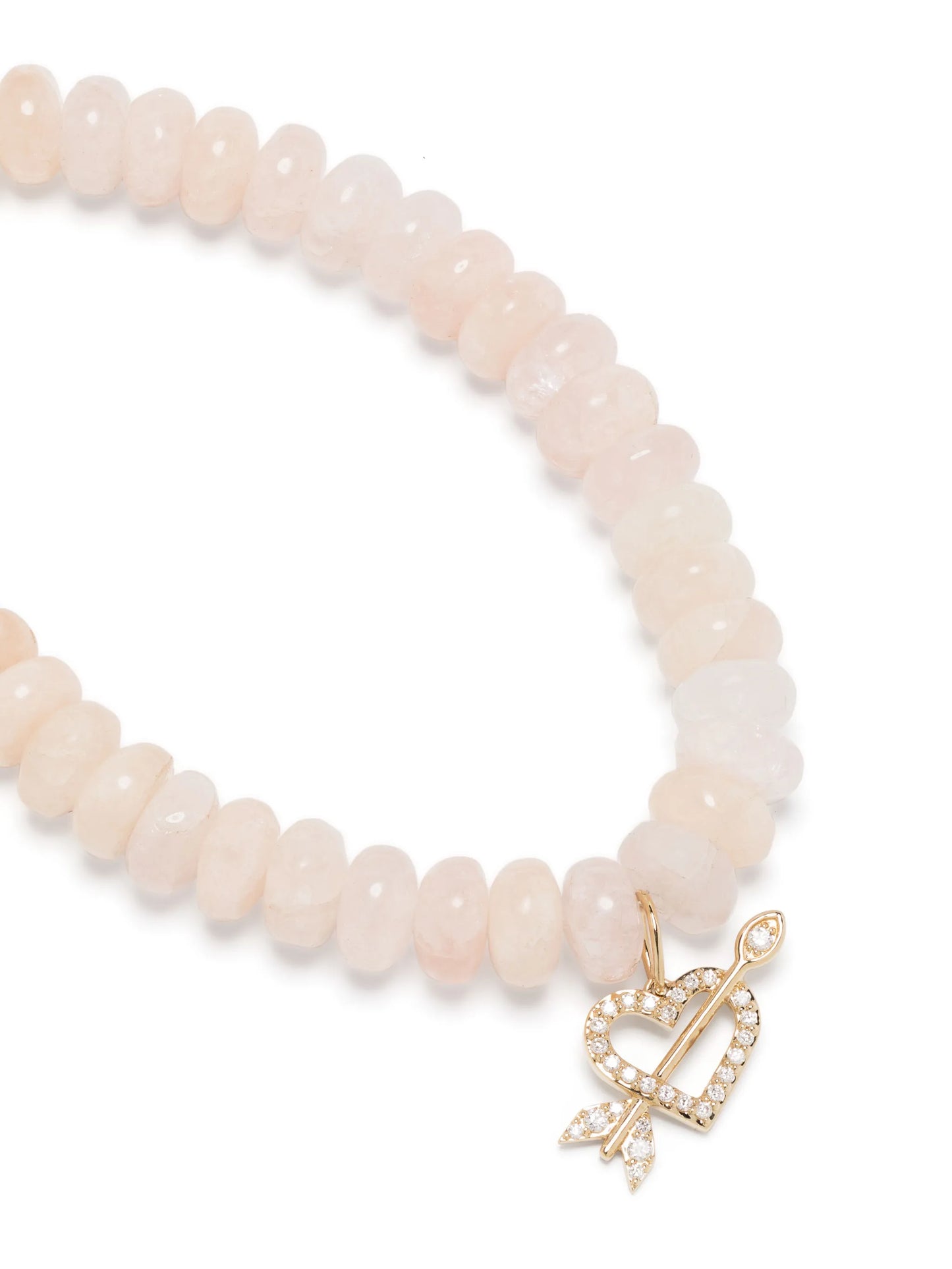 14kt yellow-gold morganite and diamond beaded bracelet