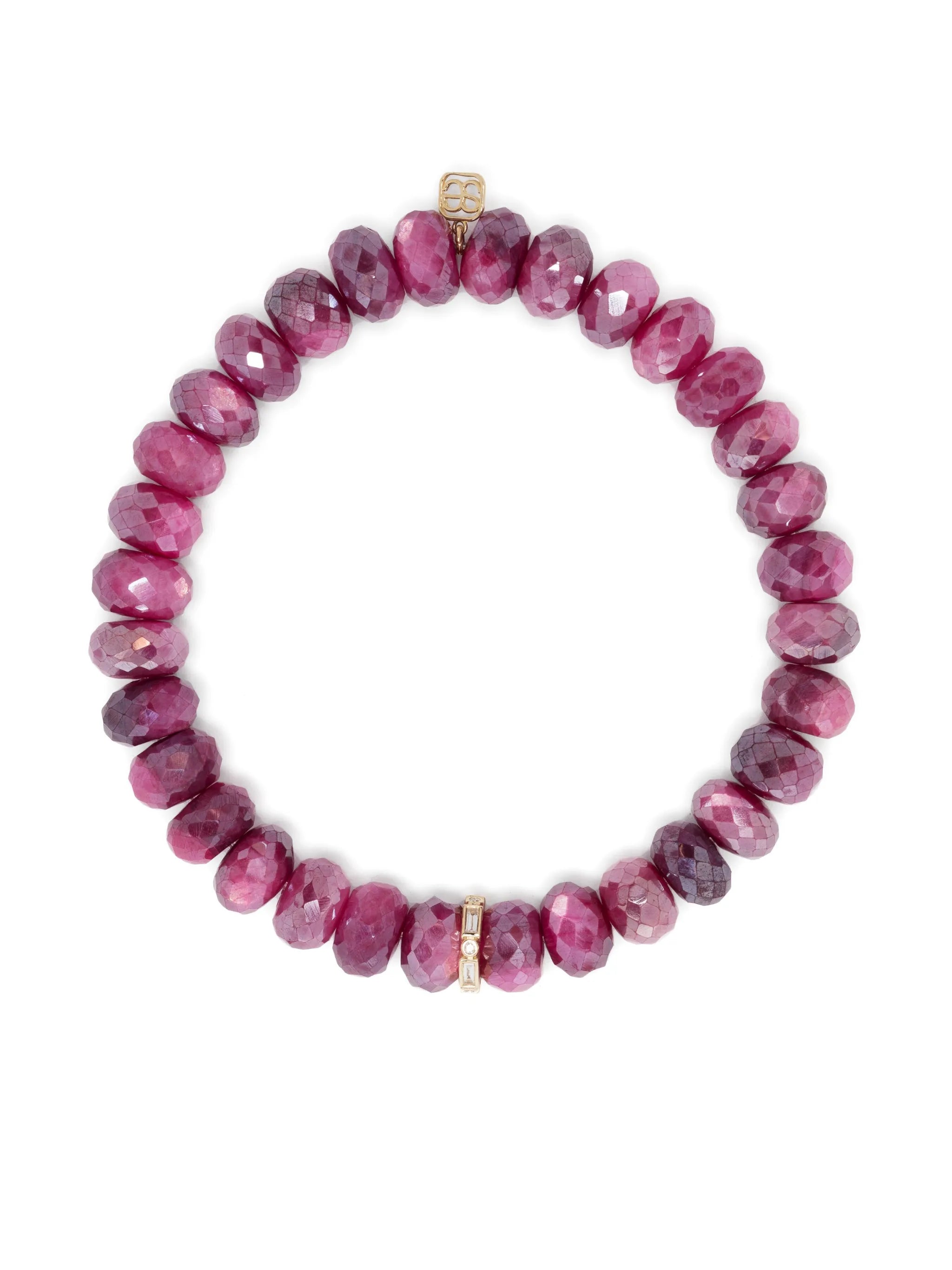 14kt yellow gold diamond and moonstone bracelet