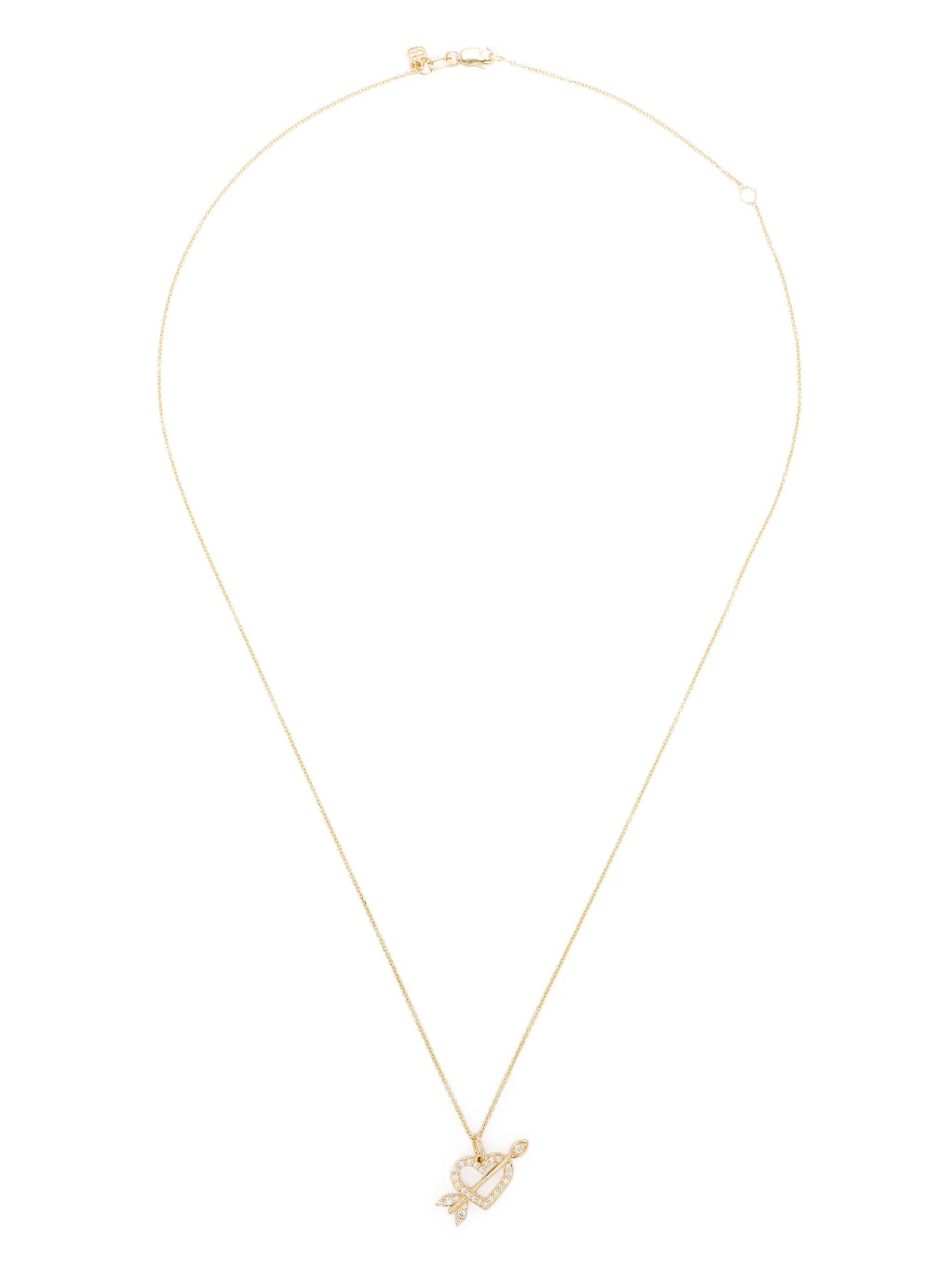 14kt yellow gold diamond pendant necklace