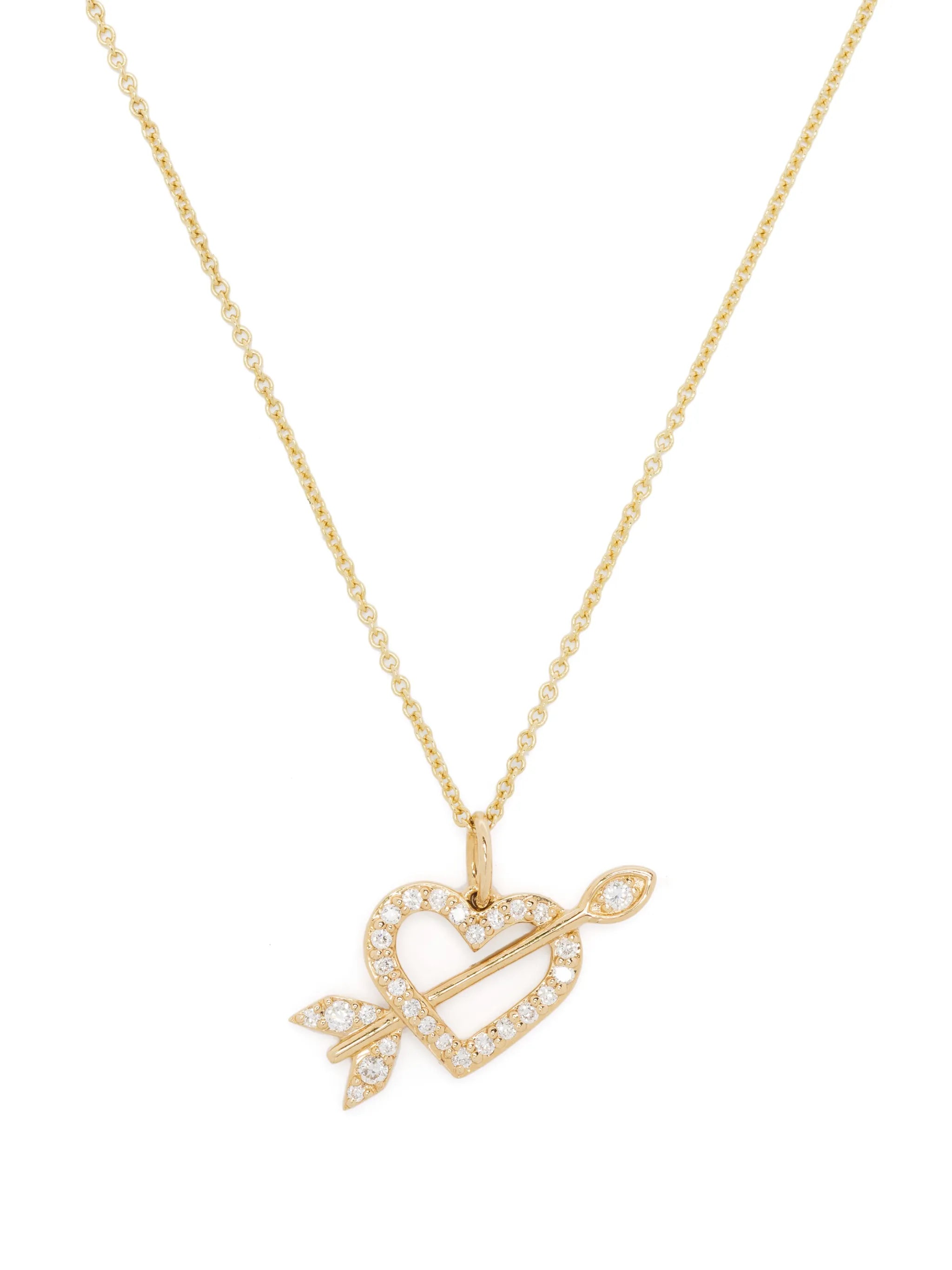 14kt yellow gold diamond pendant necklace