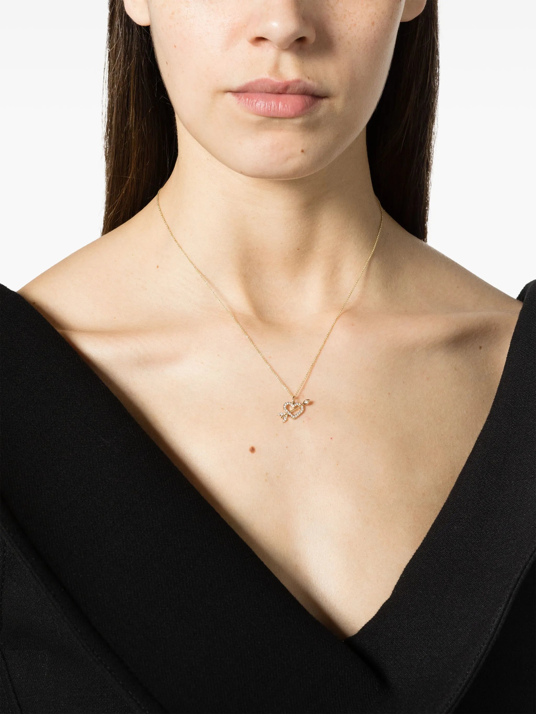 14kt yellow gold diamond pendant necklace