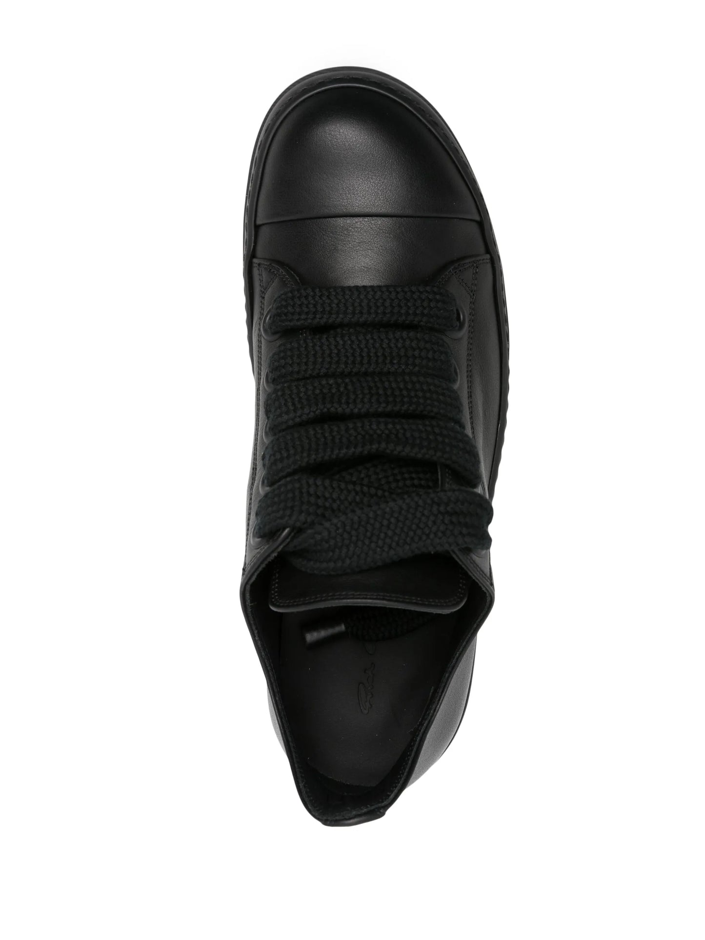 round-toe leather sneakers