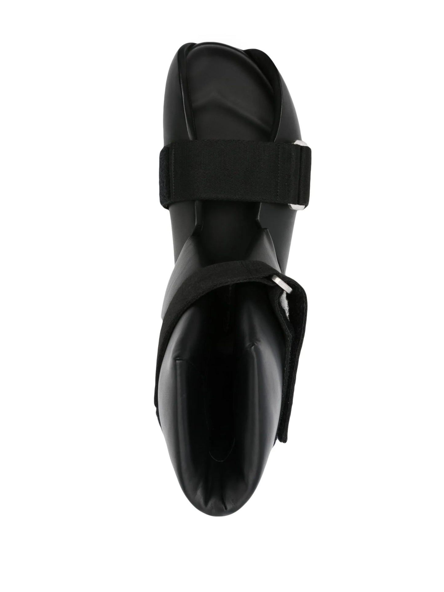 Splint open-toe leather boots