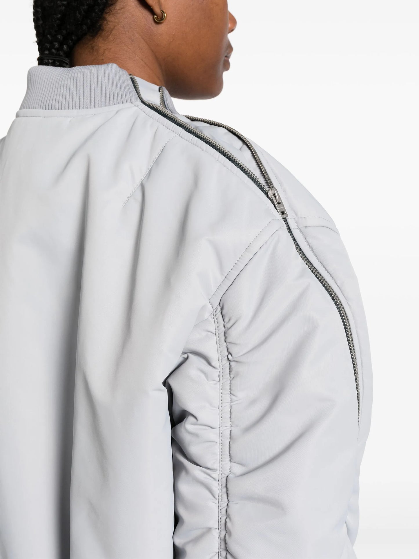 zip-detail padded bomber jacket