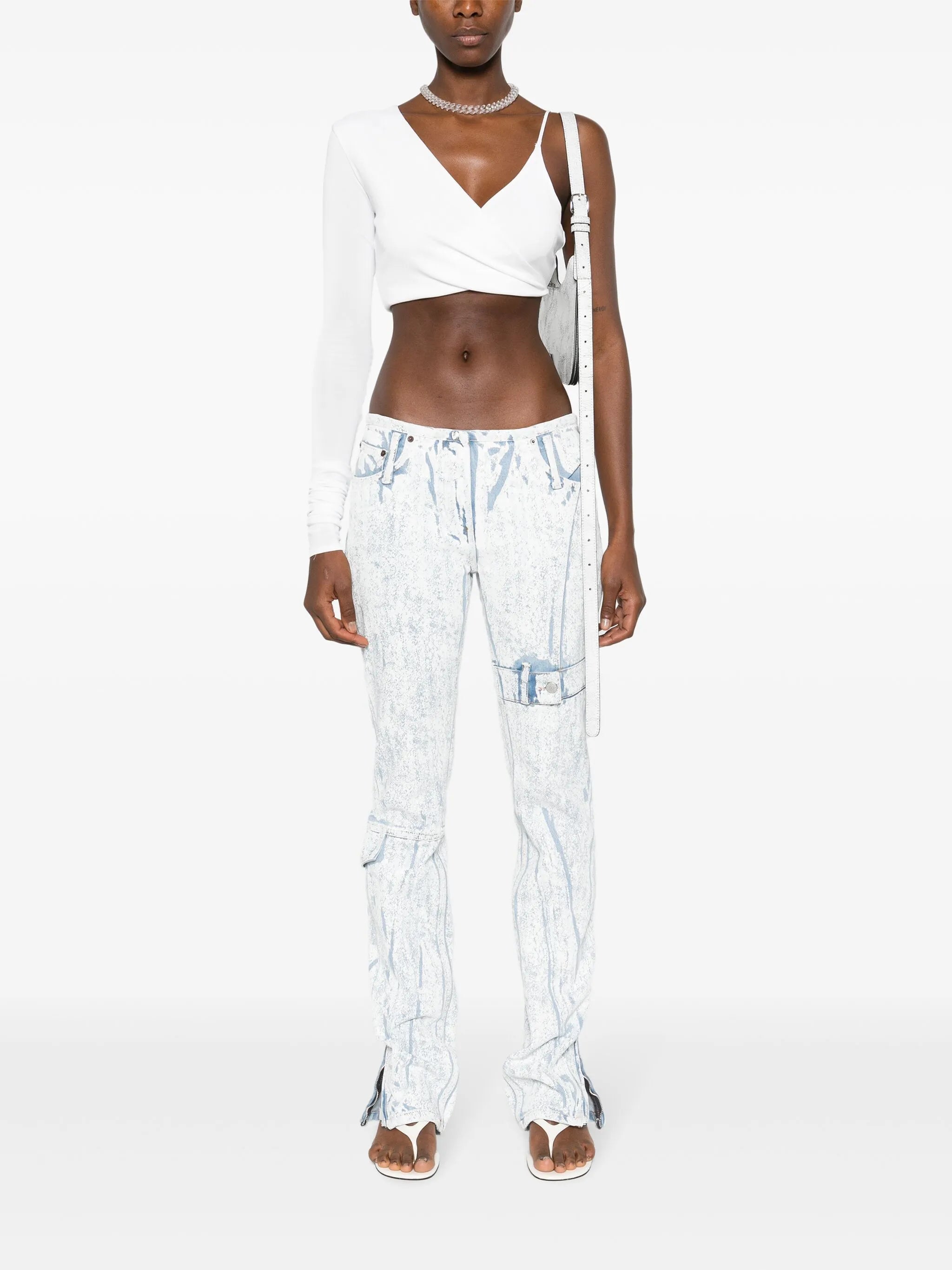 low-rise tapered-leg jeans